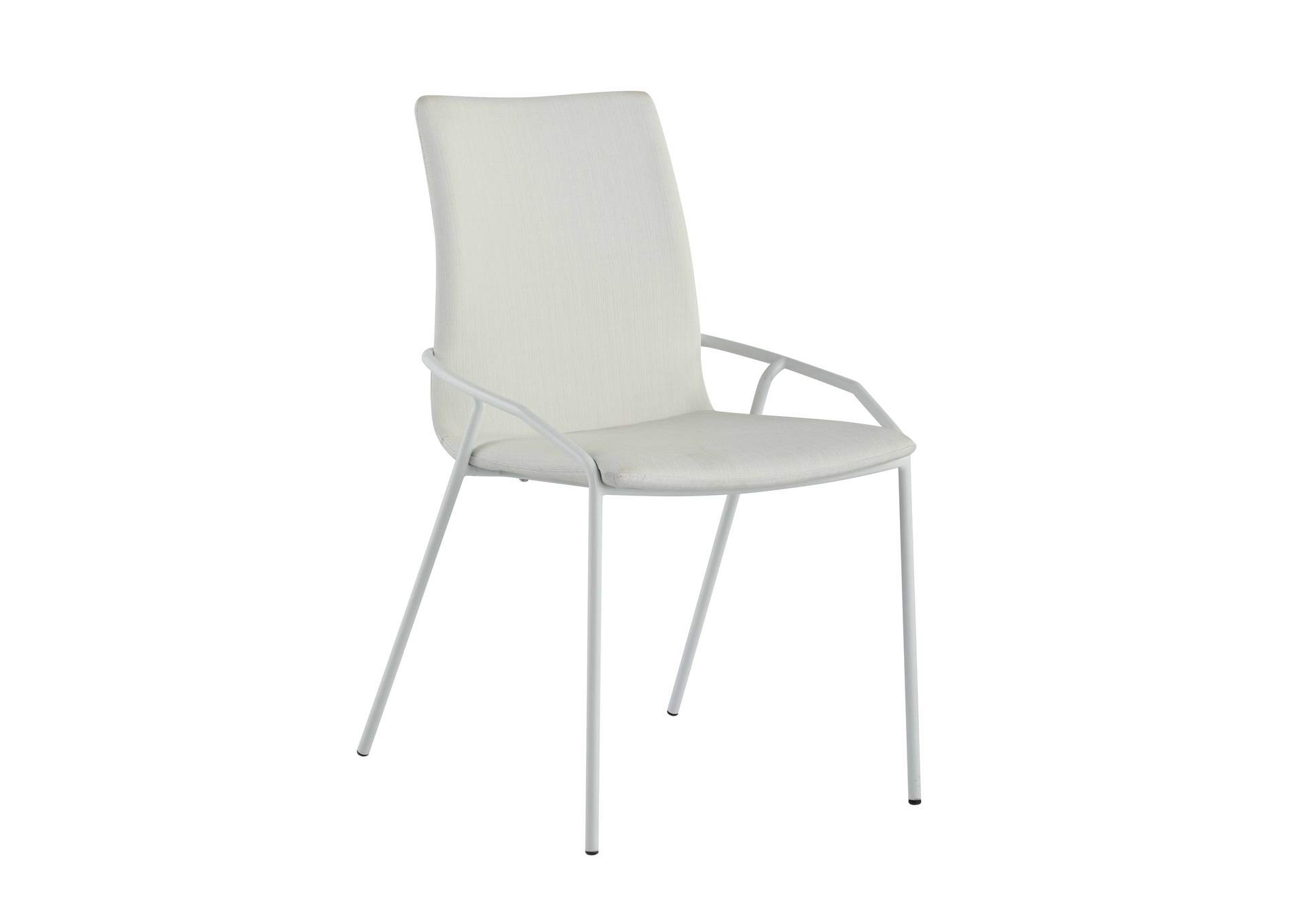 Contemporary White Upholstered Side Chair image 3