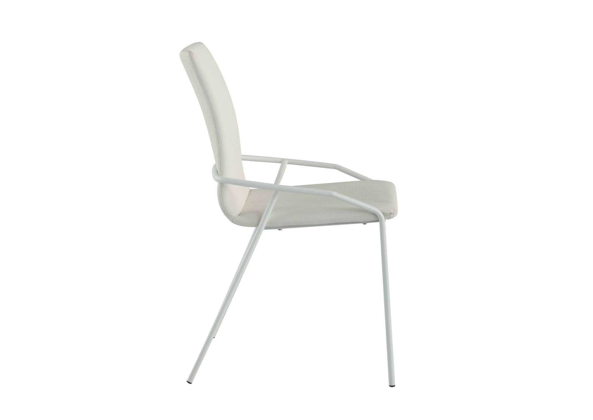 Contemporary White Upholstered Side Chair image 6