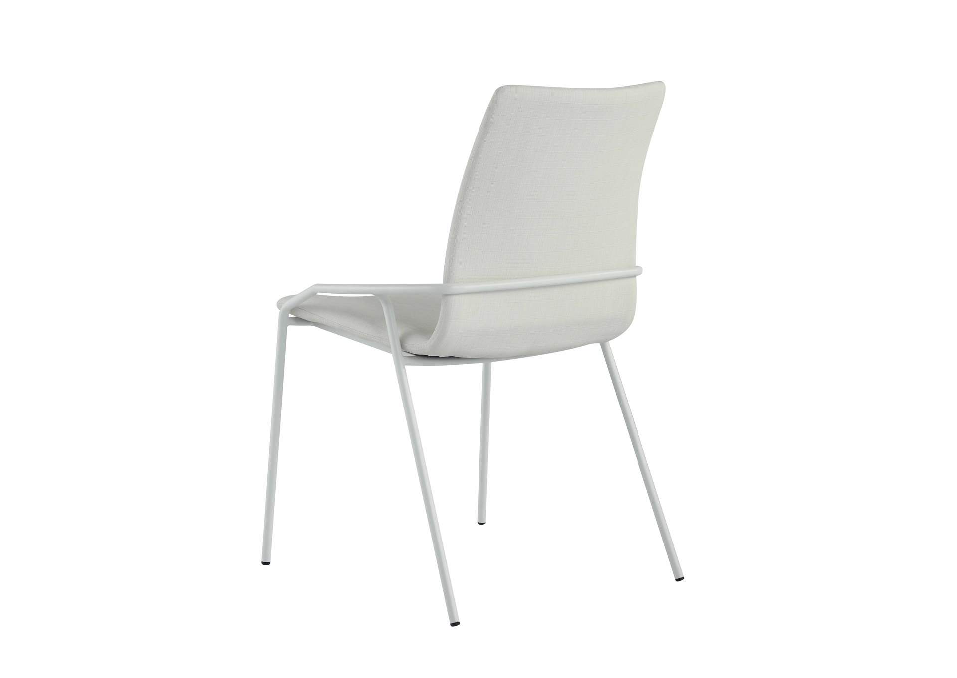 Contemporary White Upholstered Side Chair image 4