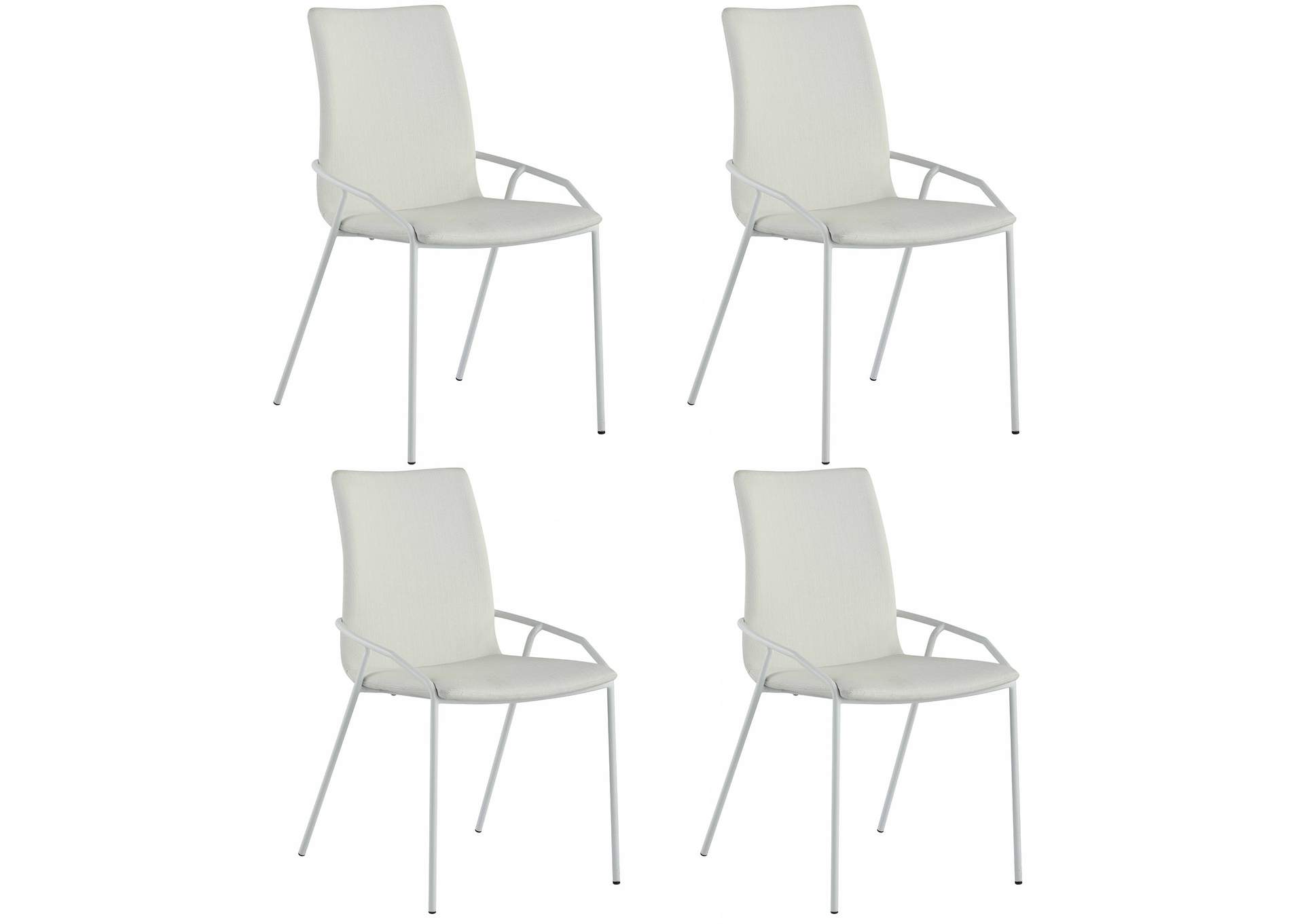 Contemporary White Upholstered Side Chair image 9