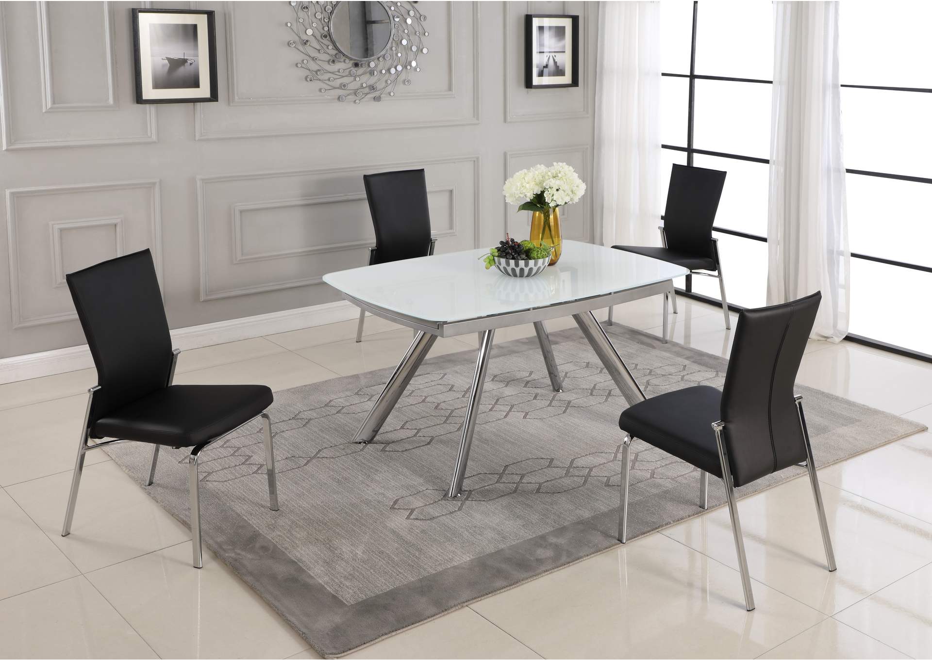 Contemporary Motion-Back Side Chair With Chrome Frame image 1