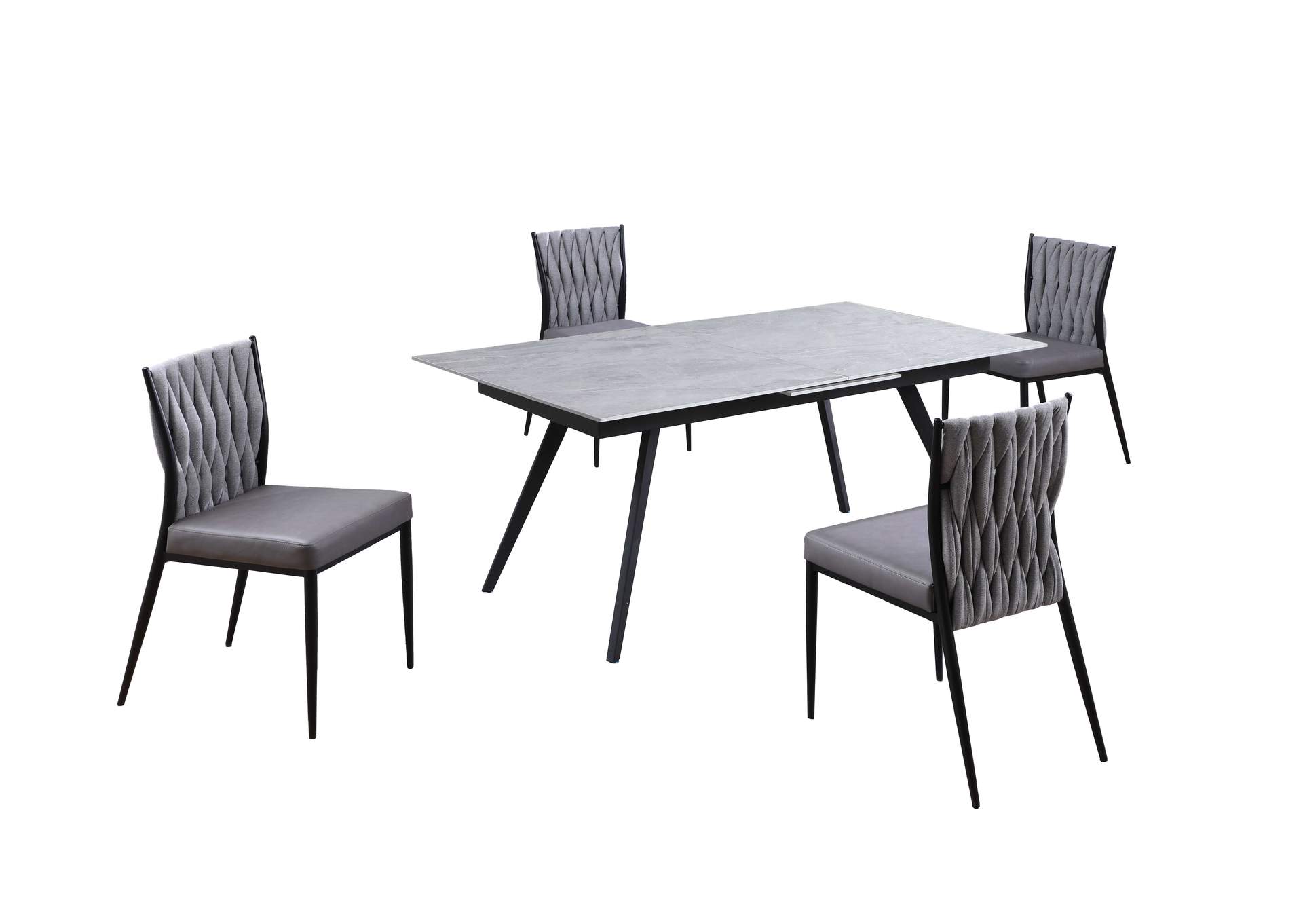 Contemporary Dining Set With Extendable Glass Table & Chairs image 4
