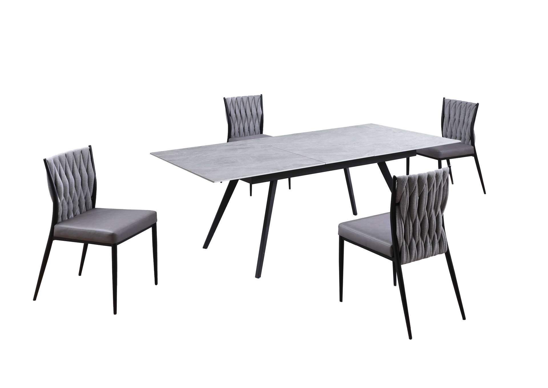Contemporary Dining Set With Extendable Glass Table & Chairs image 5