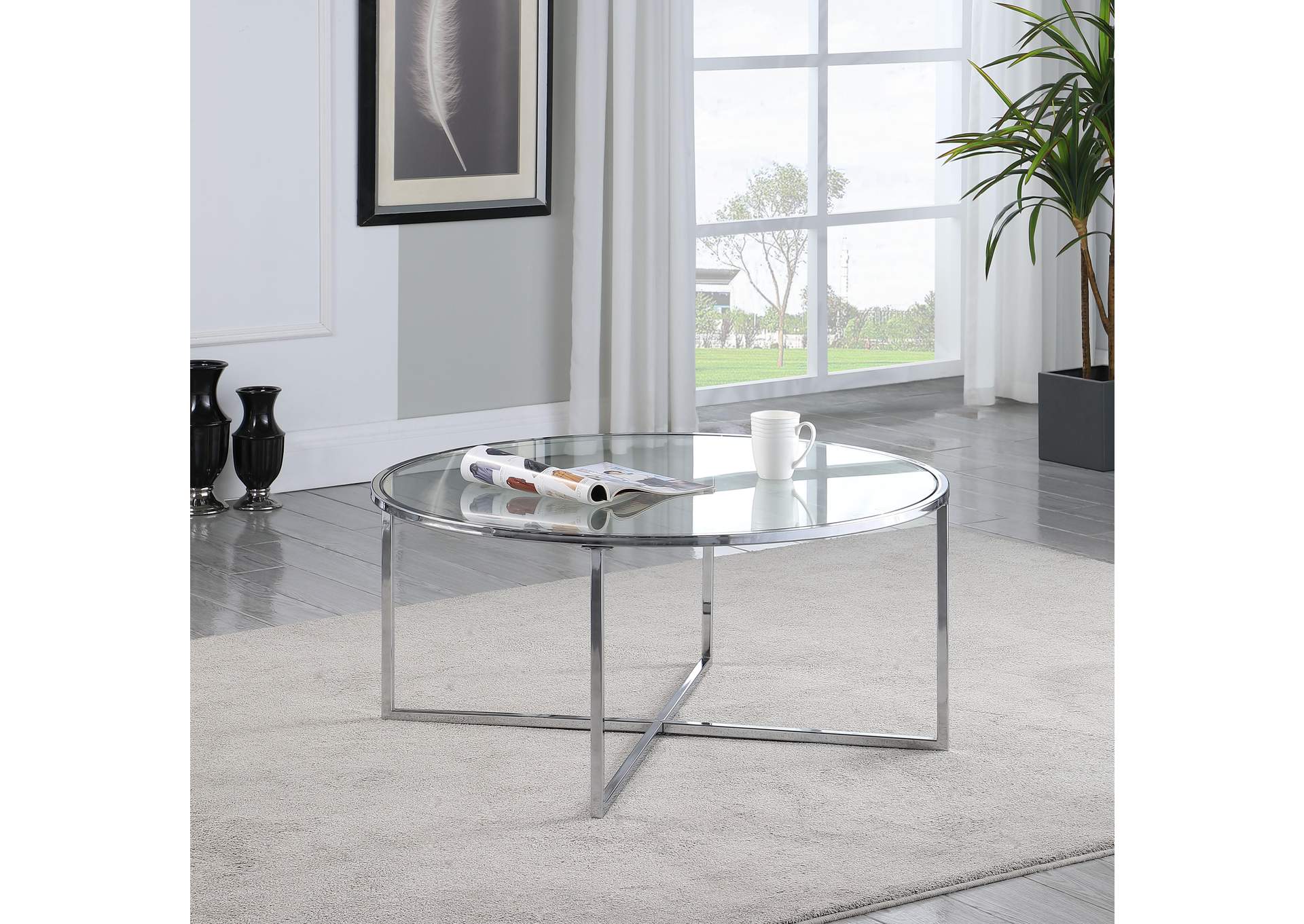 Contemporary 5 Piece Nesting Glass Cocktail Table Set image 8