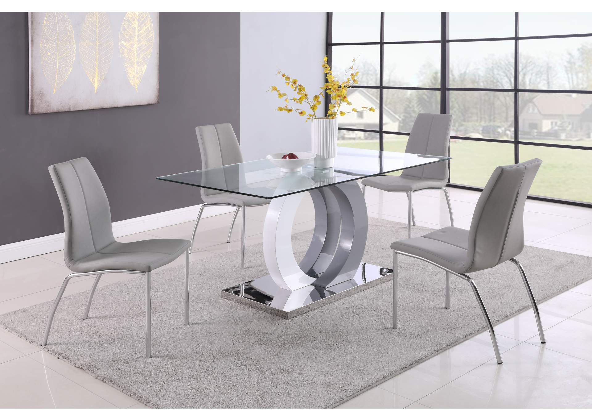 Contemporary Curved-Back Side Chair image 1