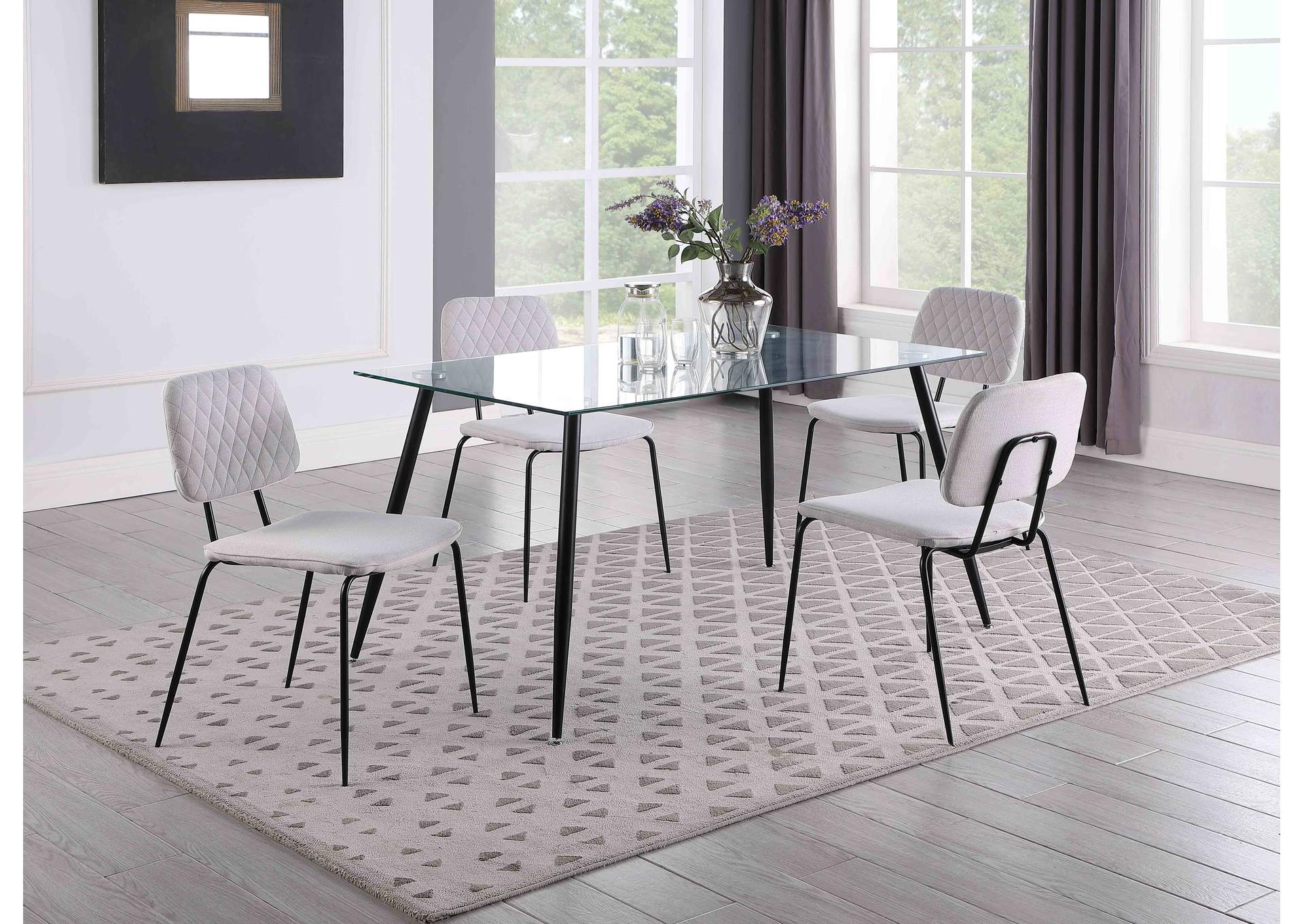 Contemporary Side Chair With Diamond Stitched Back image 1
