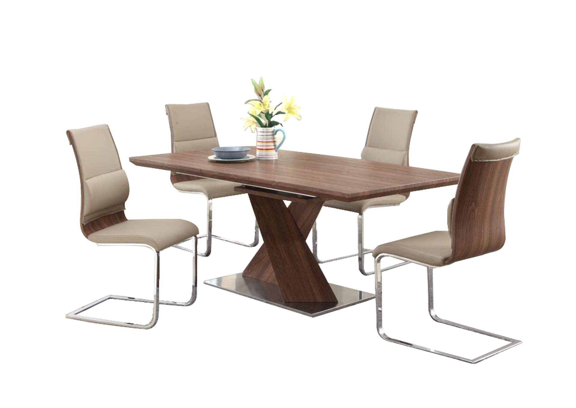 Modern Dining Set With Extendable Table & Chairs image 3