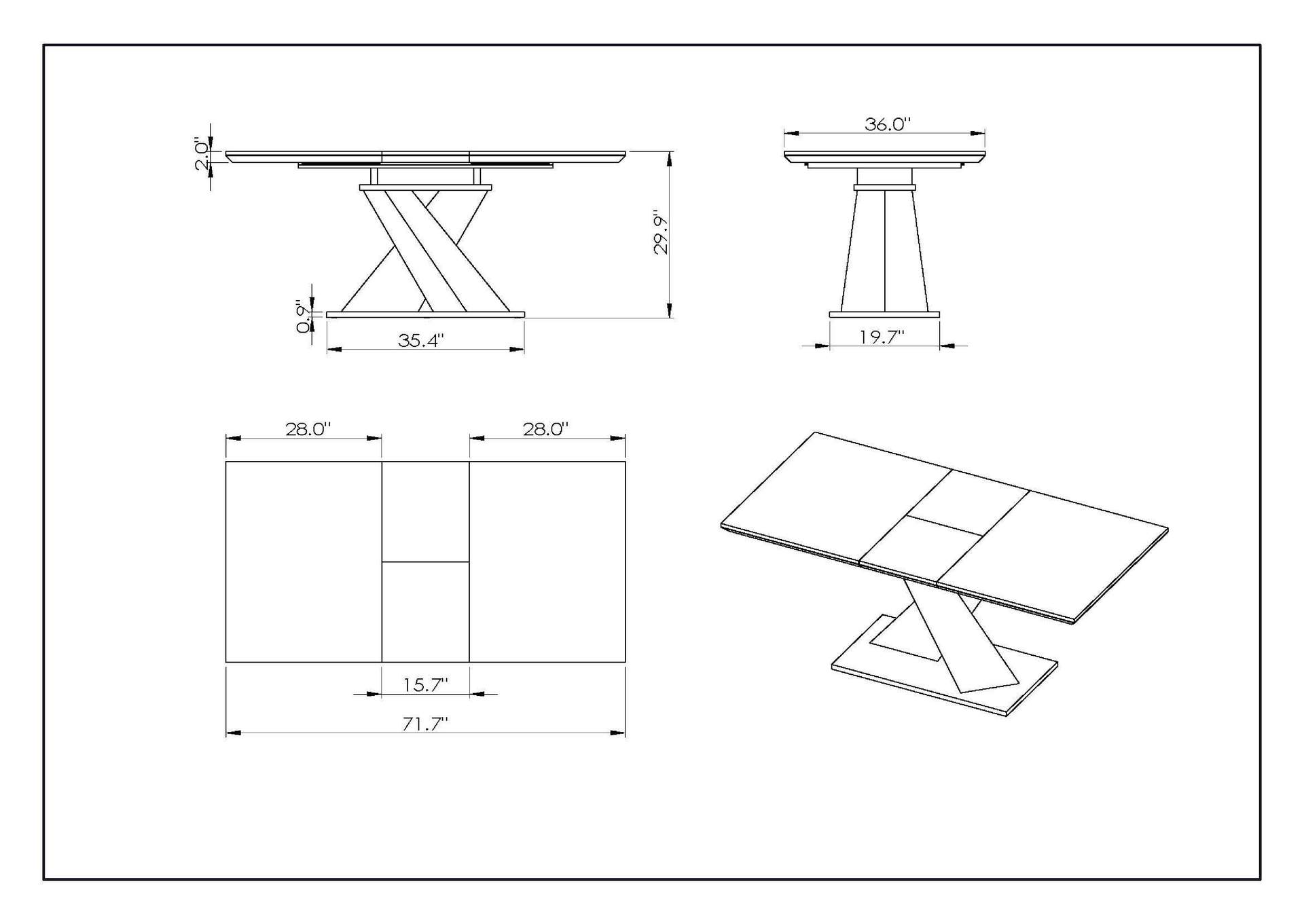 Modern Extendable Walnut Veneer Dining Table image 8