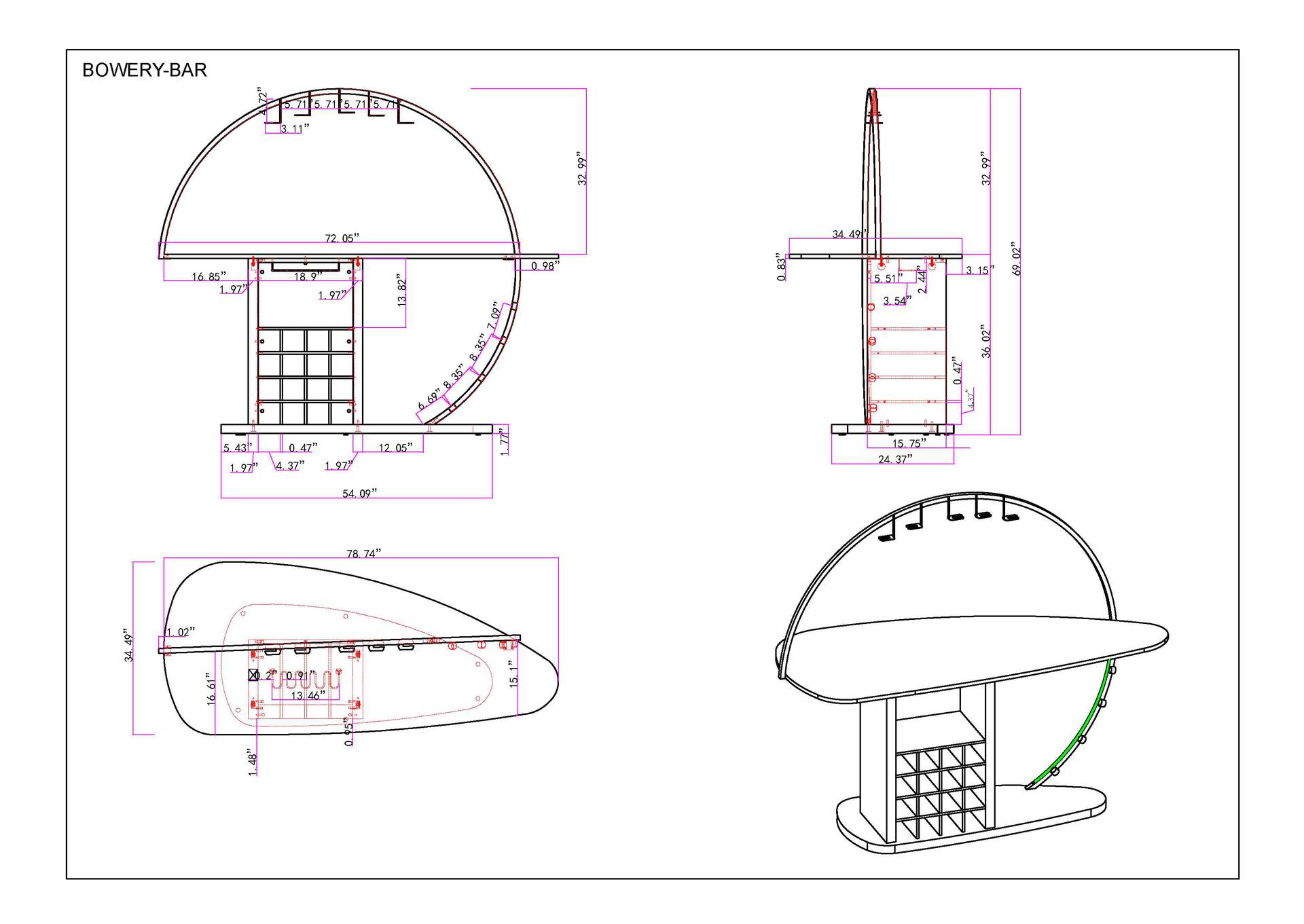 Contemporary Bar With Customizable Led Lights & Bottle Racks image 14