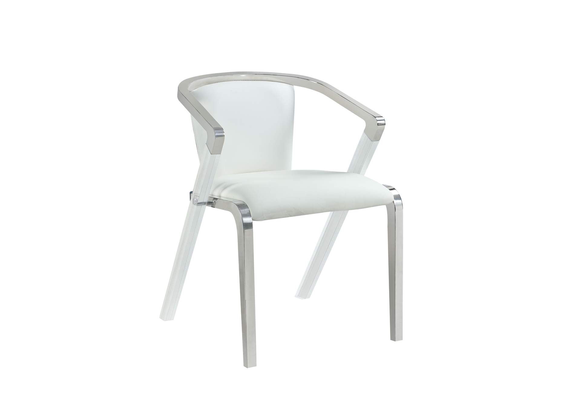 Modern Arm Chair With Steel & Solid Acrylic Frame image 3