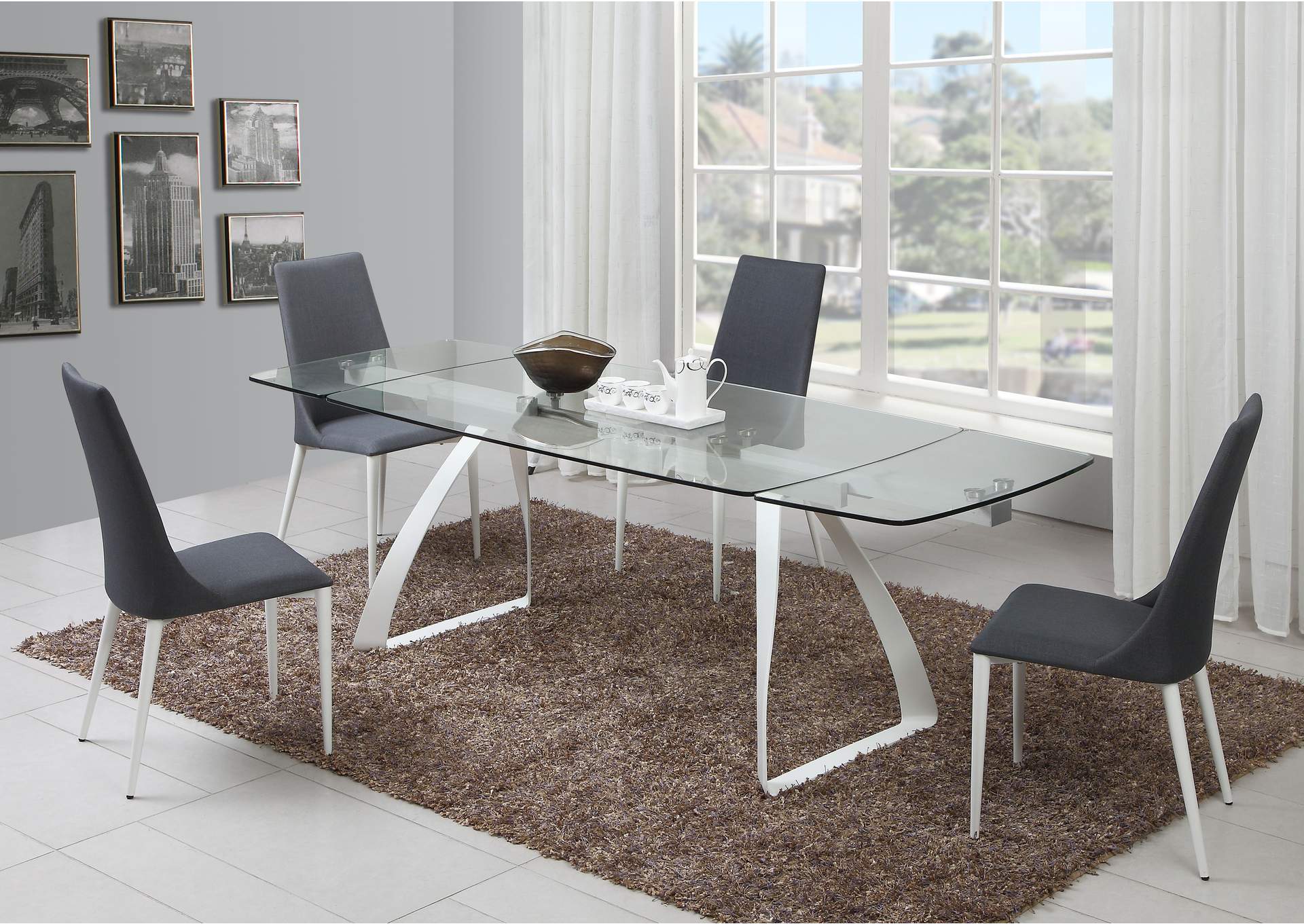 Contemporary Curved-Back Side Chair image 1