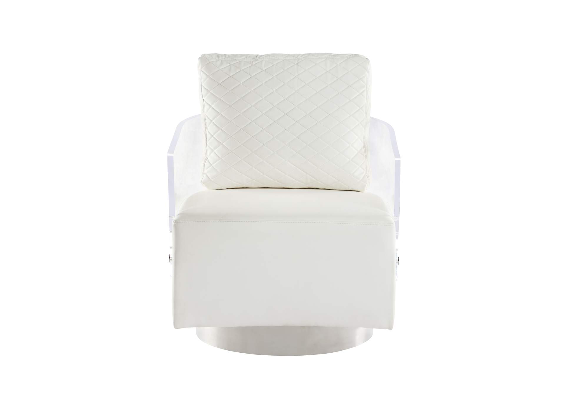 Contemporary Acrylic Back Swiveling Accent Chair image 5