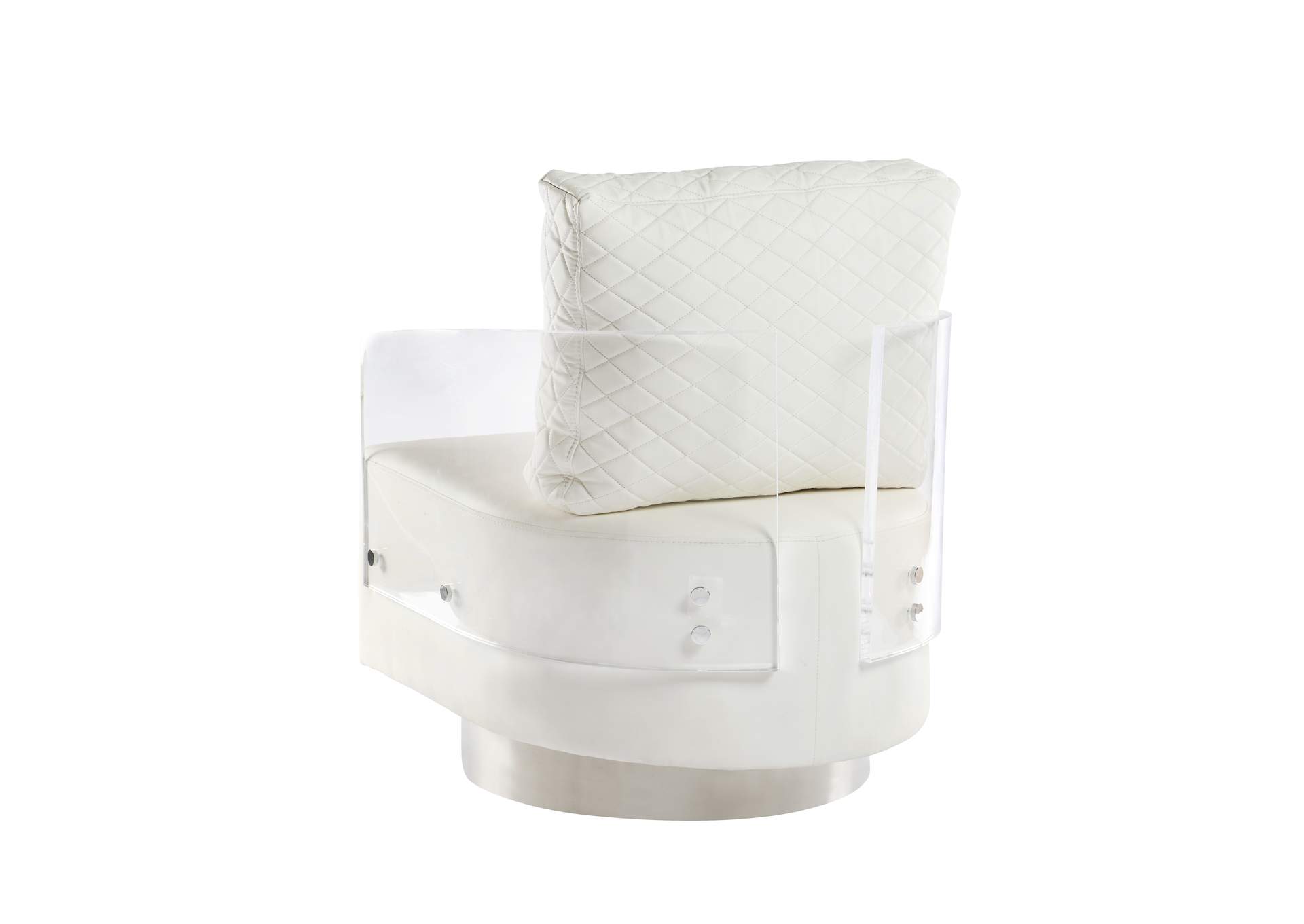 Contemporary Acrylic Back Swiveling Accent Chair image 4