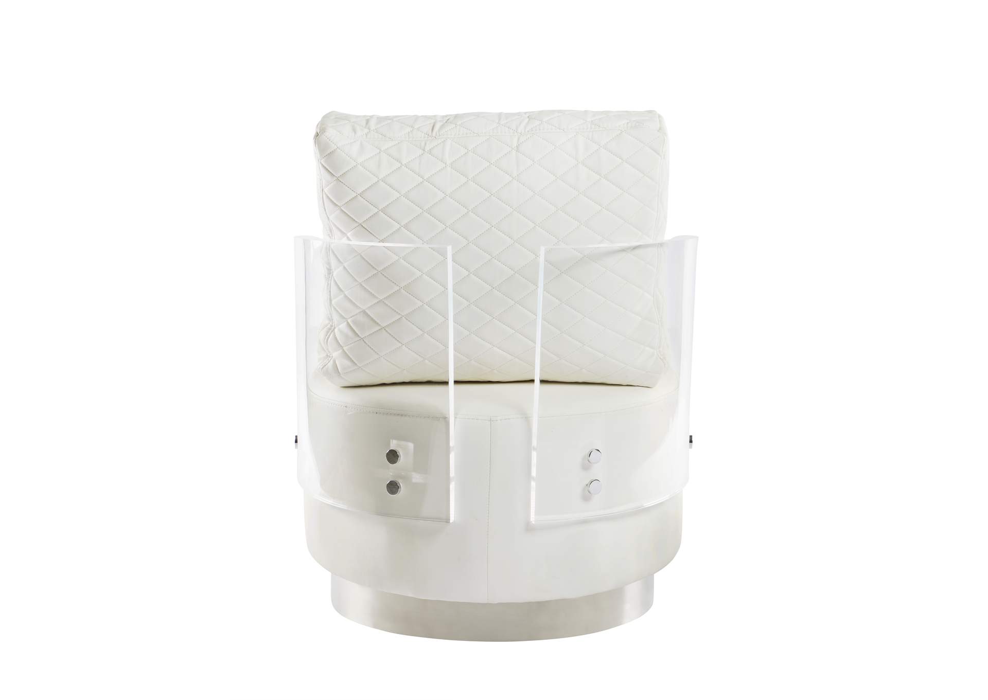 Contemporary Acrylic Back Swiveling Accent Chair image 6