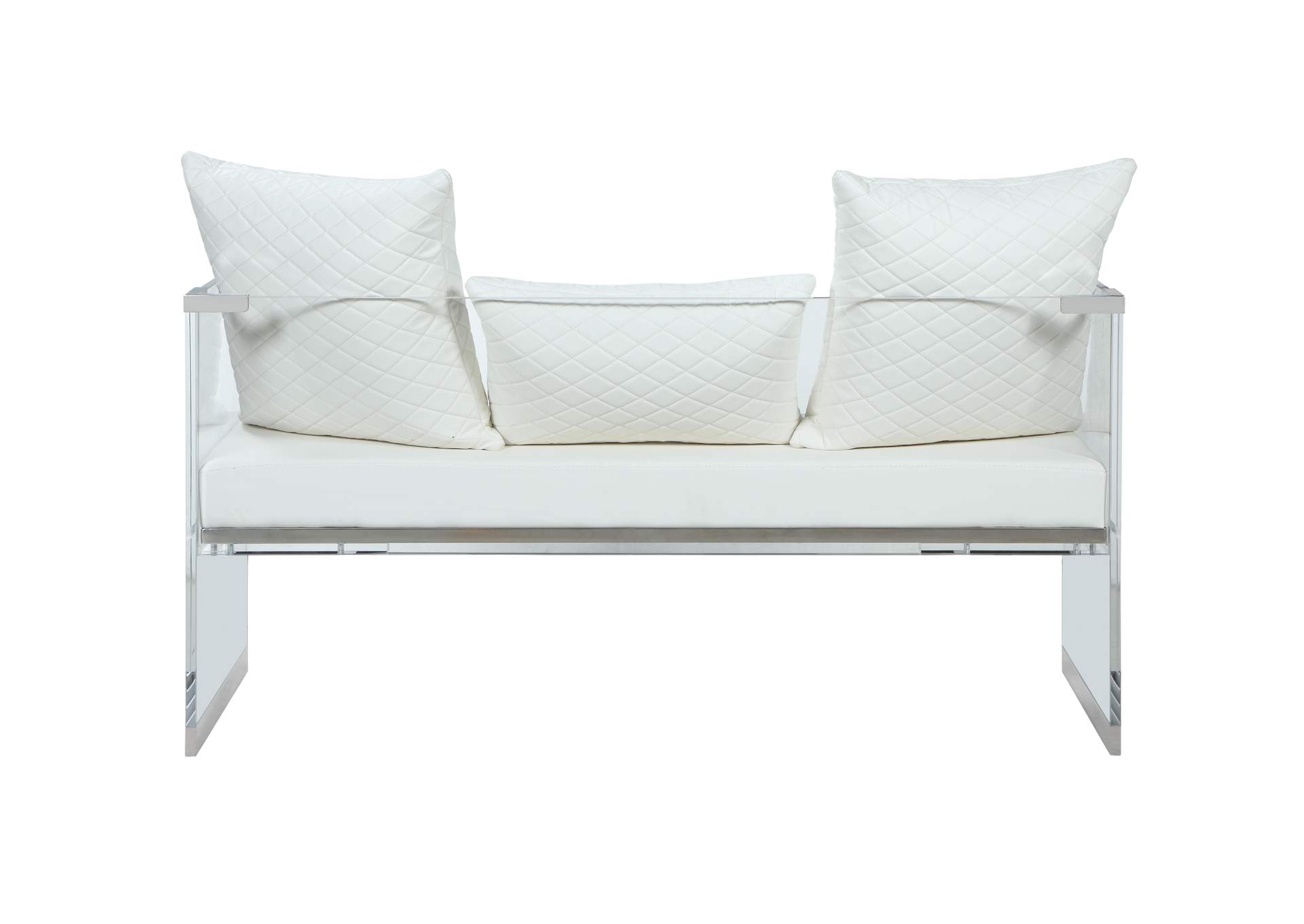 Contemporary Acrylic Bench With Upholstered Seat image 7