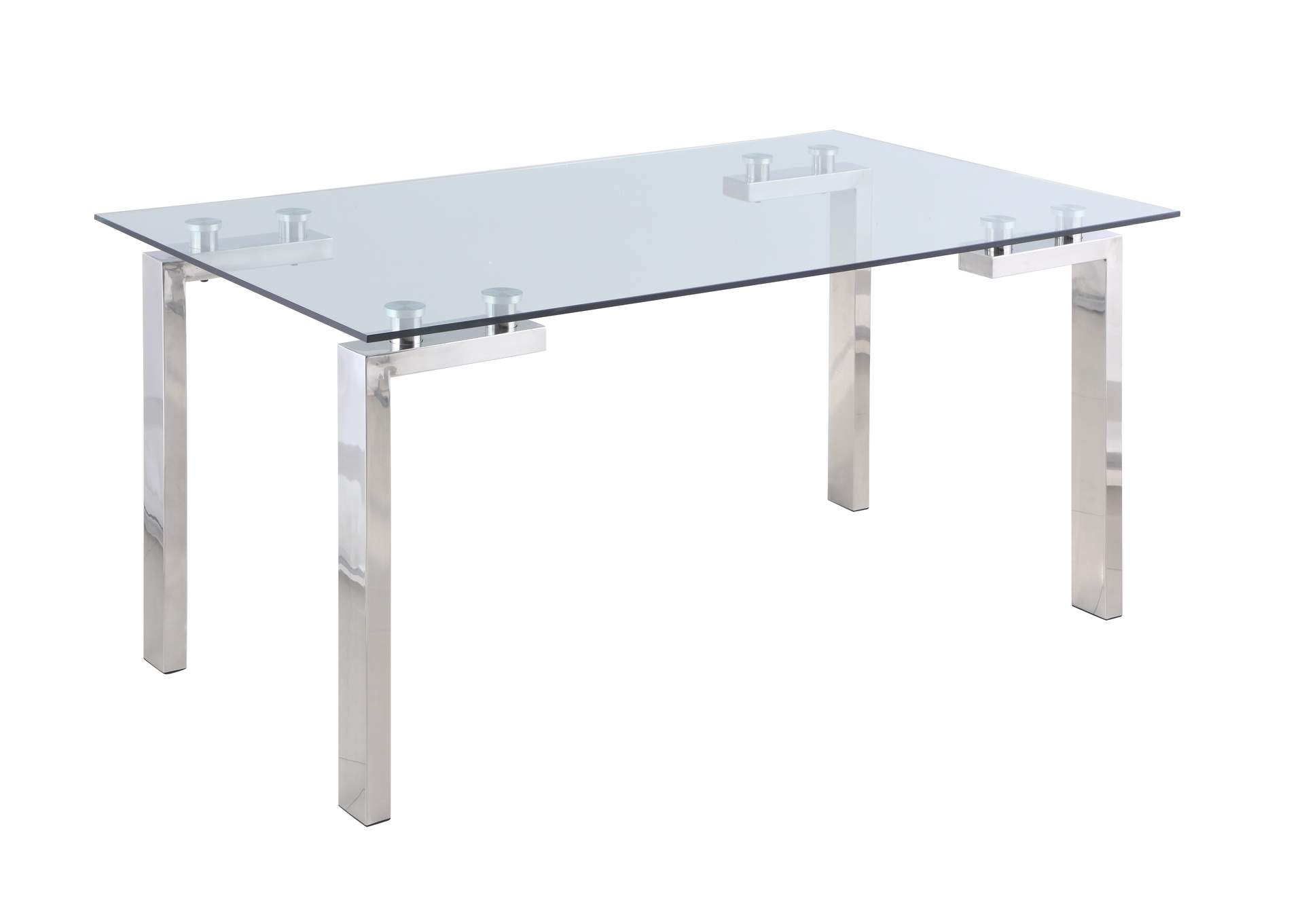 Dining Set With Contemporary Glass Table & Modern Upholstered Chairs image 4