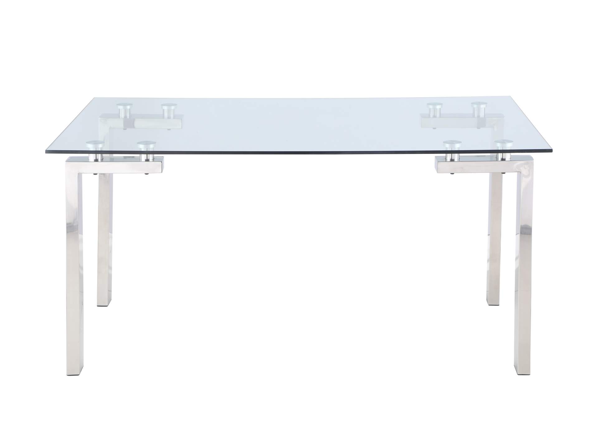 Dining Set With Contemporary Glass Table & Modern Upholstered Chairs image 5