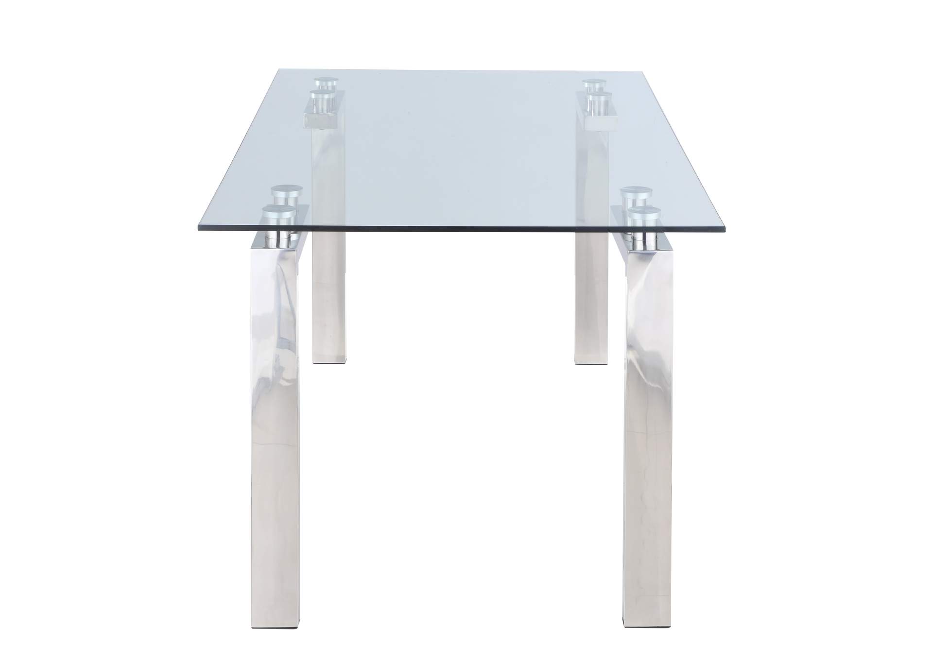 Dining Set With Contemporary Glass Table & Modern Upholstered Chairs image 6