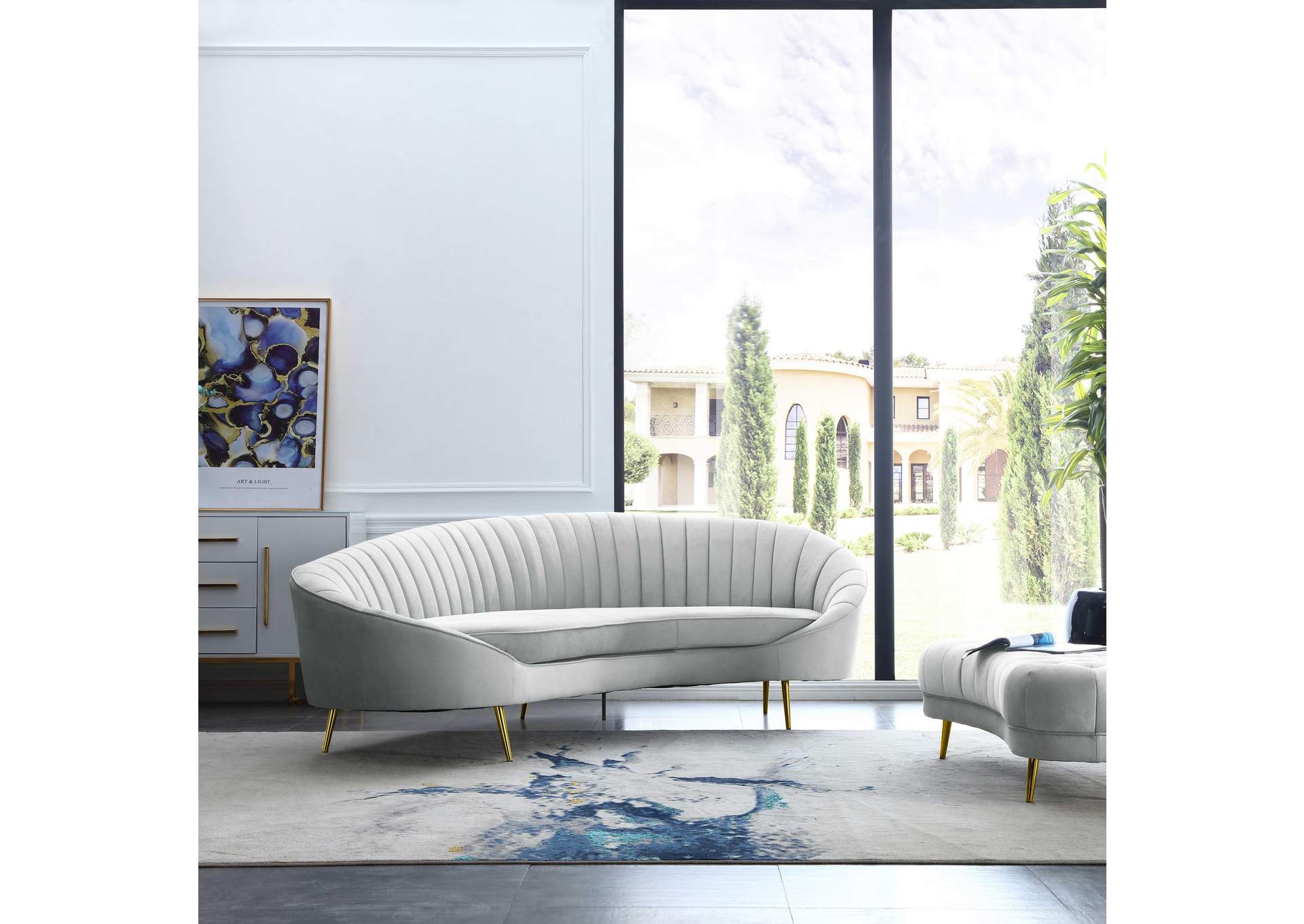 Modern Chaise-Style Sofa With Pet & Stain Resistant Fabric image 1