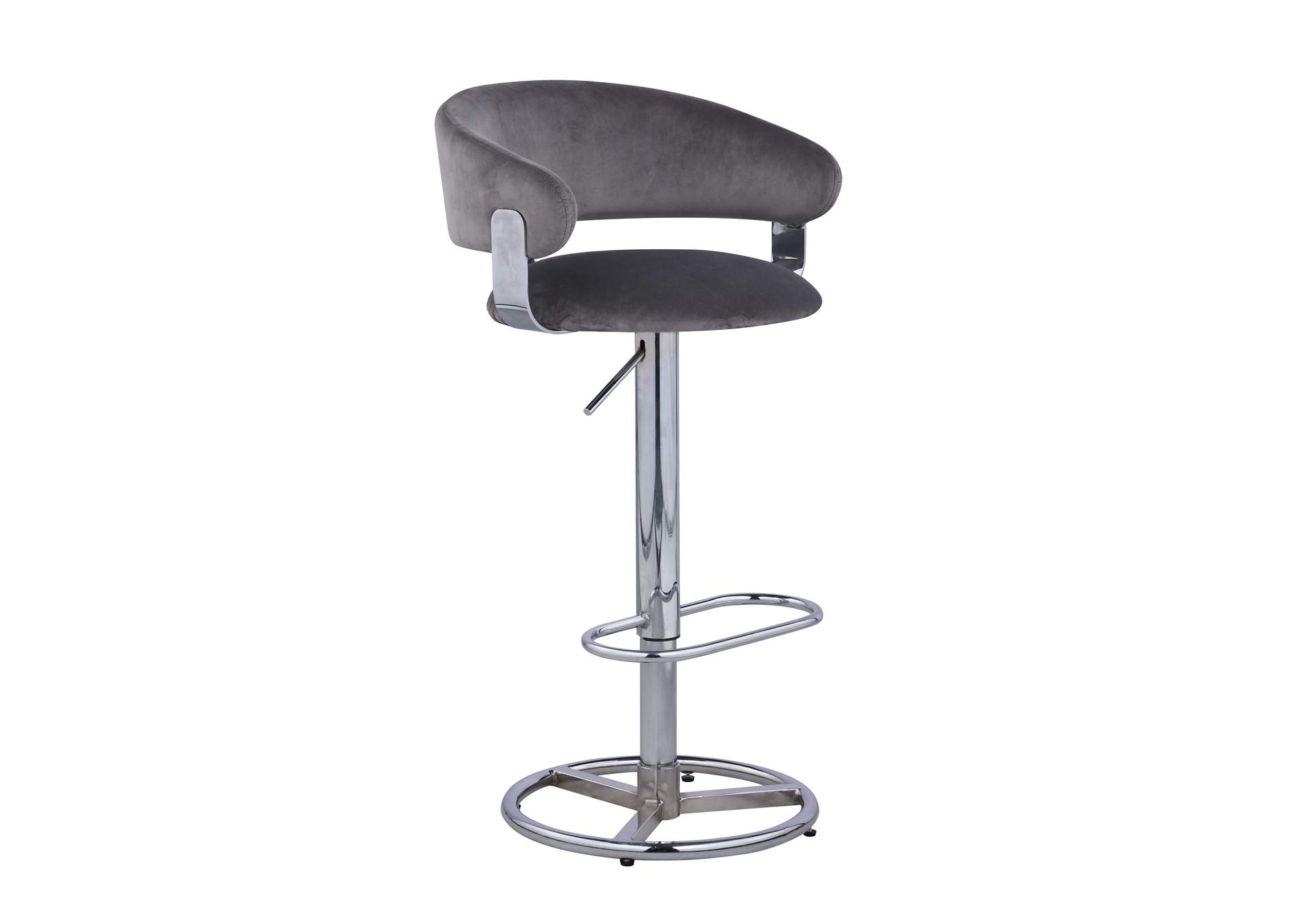 Contemporary Pub Set With Round Glass Table , Upholstered Pedestal & 2 Stools image 5
