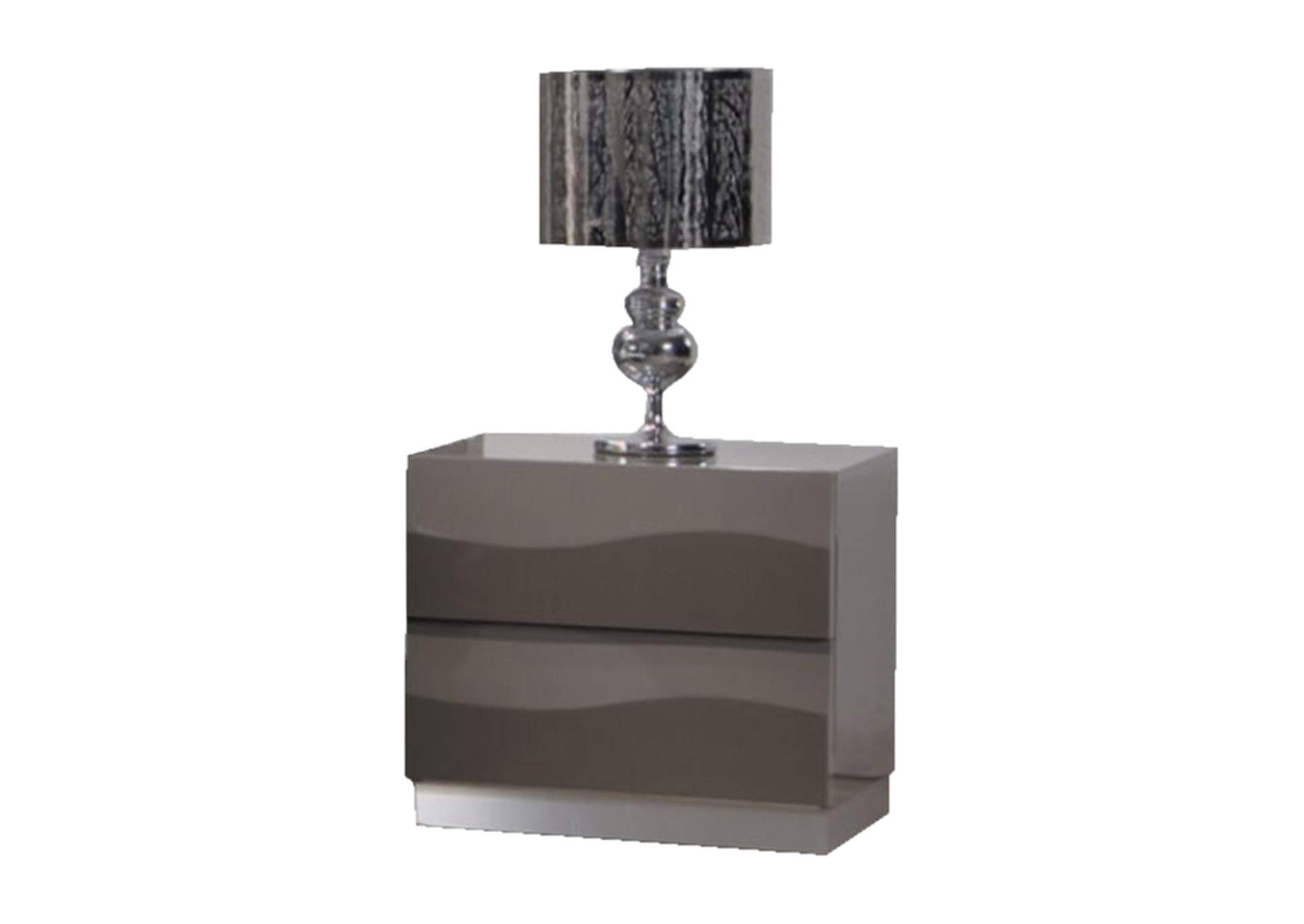Contemporary High Gloss 2-Drawer Nightstand image 4
