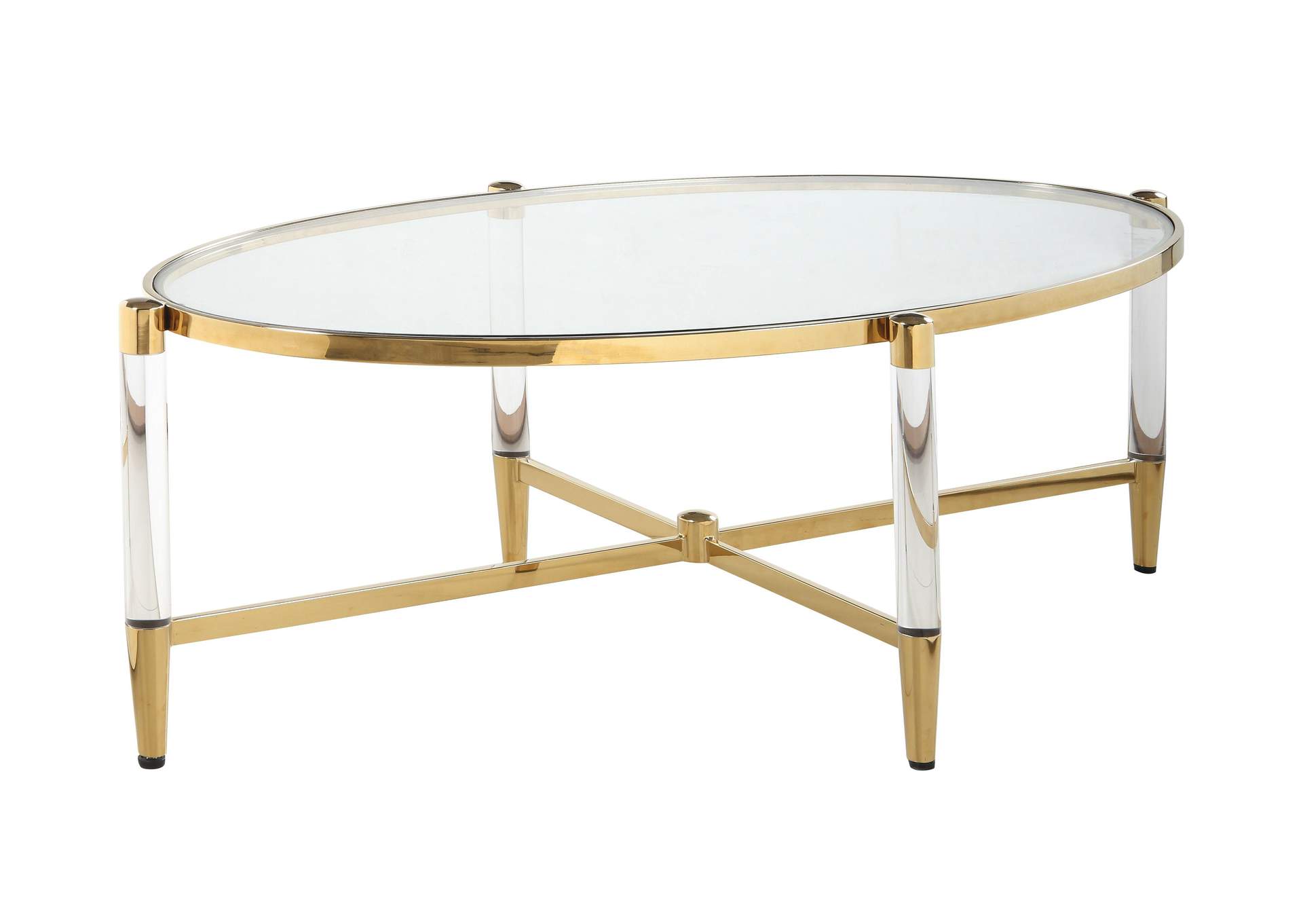 Oval Tempered Glass Cocktail Table image 3