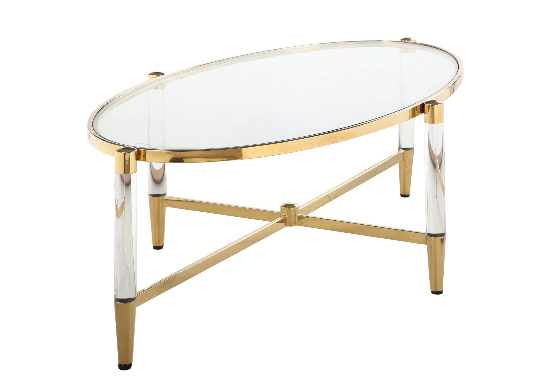Oval Tempered Glass Cocktail Table image 4