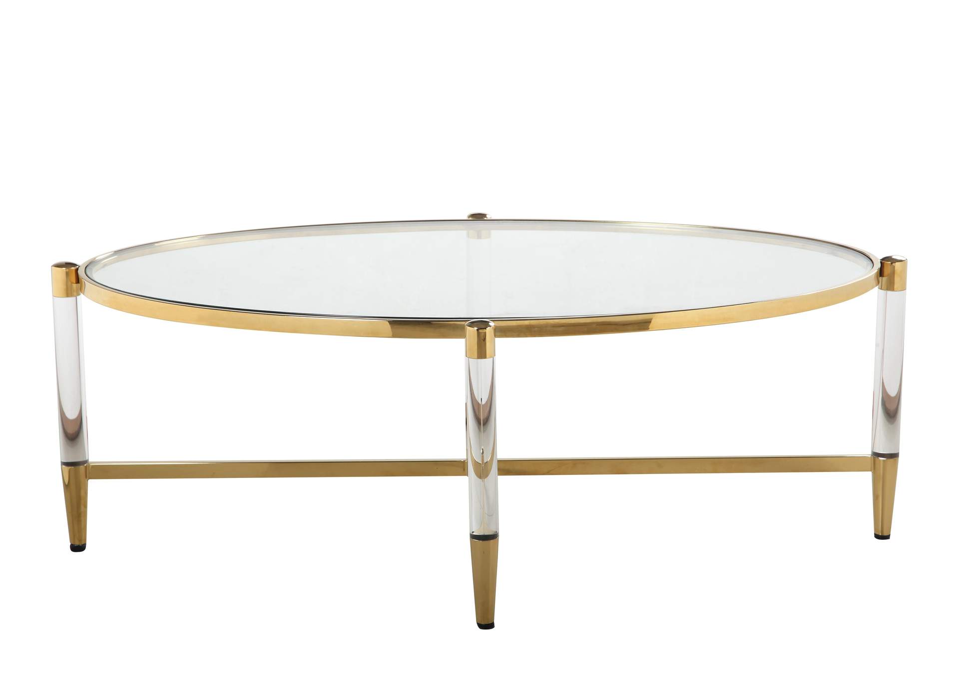 Oval Tempered Glass Cocktail Table image 5