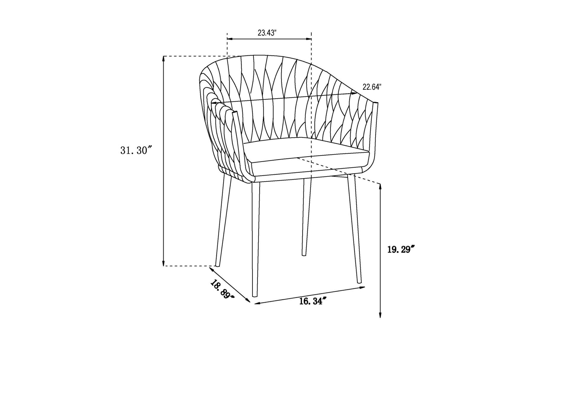 Modern Arm Chair With Weave Back image 10