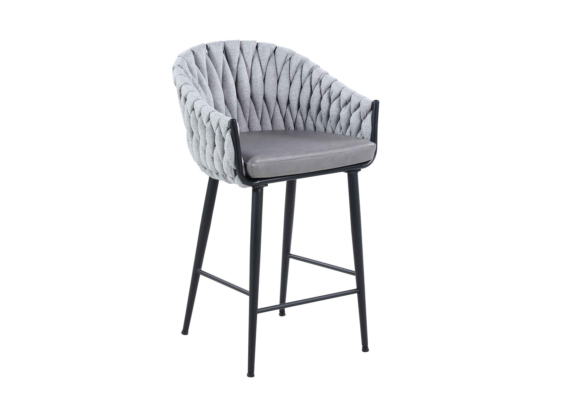 Modern Counter Stool With Weave Back image 3