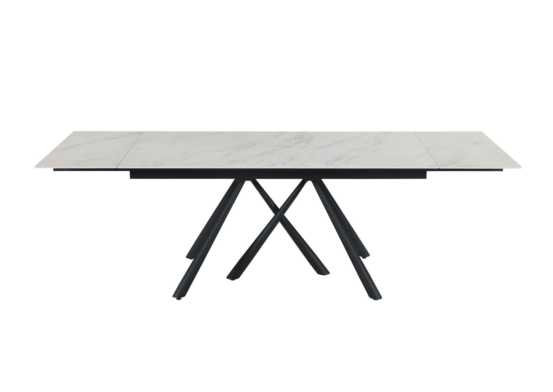 Modern Extendable Marbleized Glass Dining Table image 9