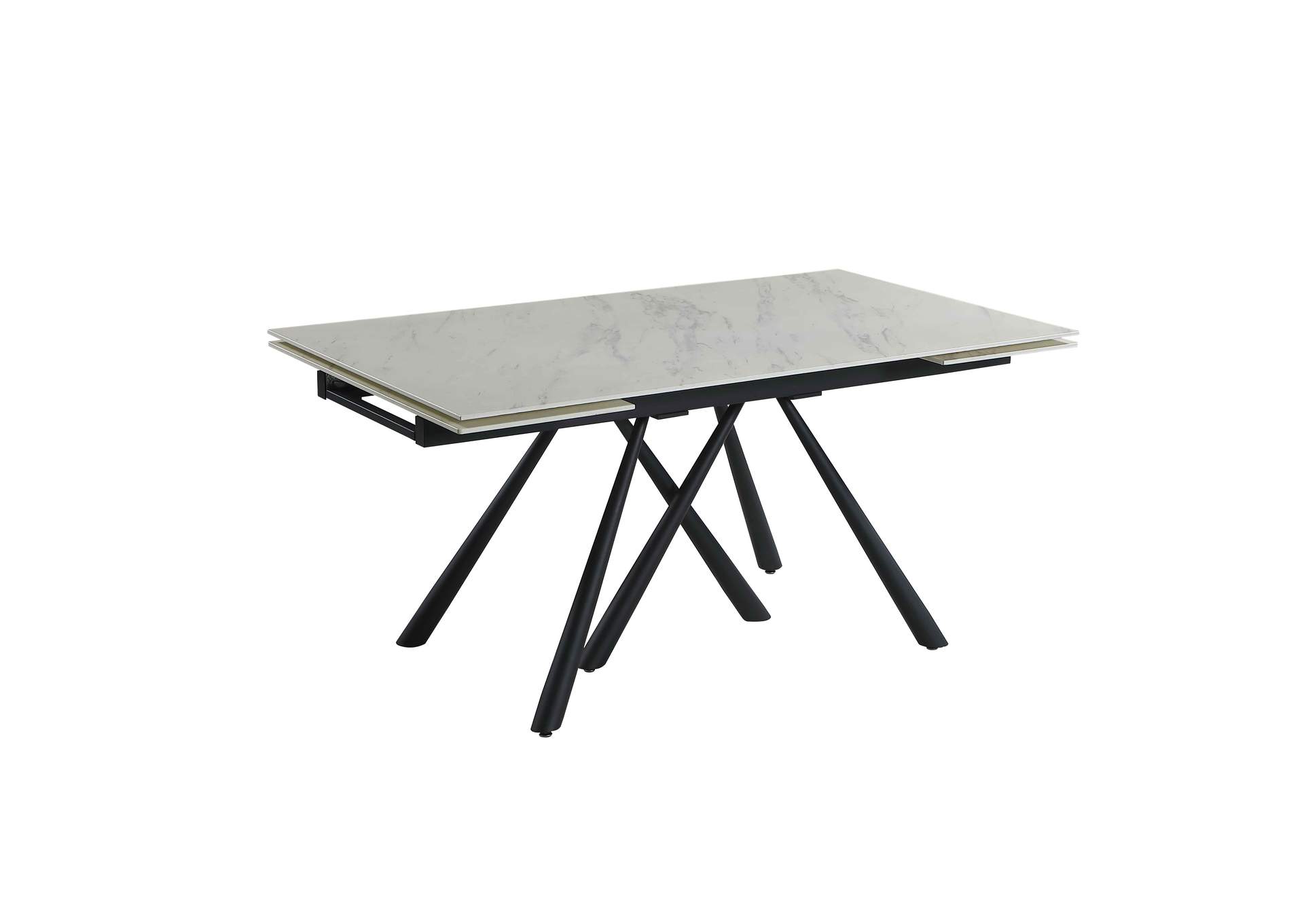 Modern Dining Set With Extendable Glass Table & Weave-Back Chairs image 6