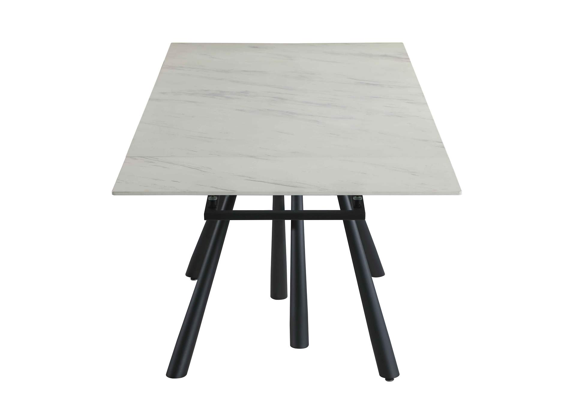 Modern Extendable Marbleized Glass Dining Table image 8