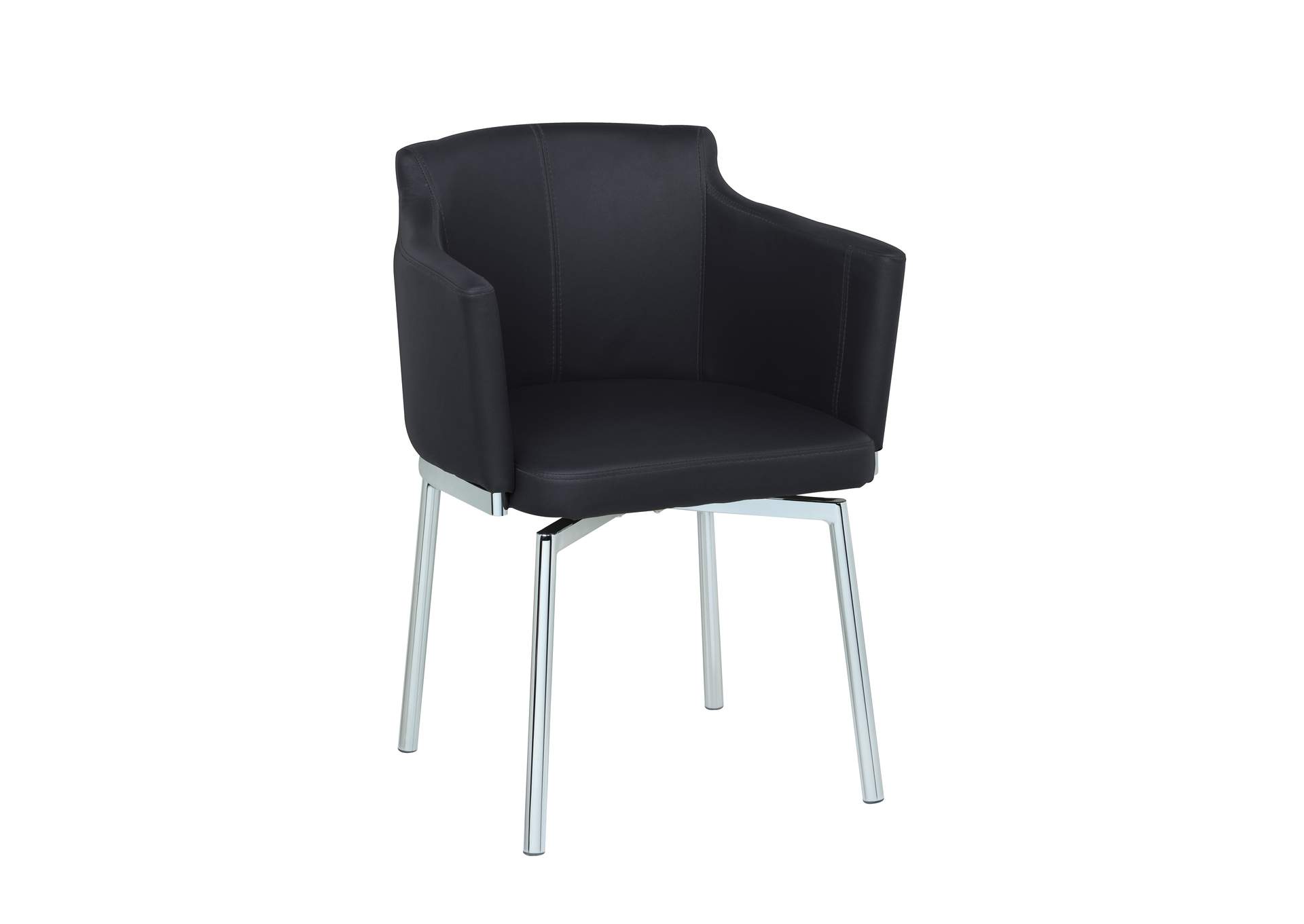 Dining Set With Round Glass Table & Swivel Club Chairs image 6