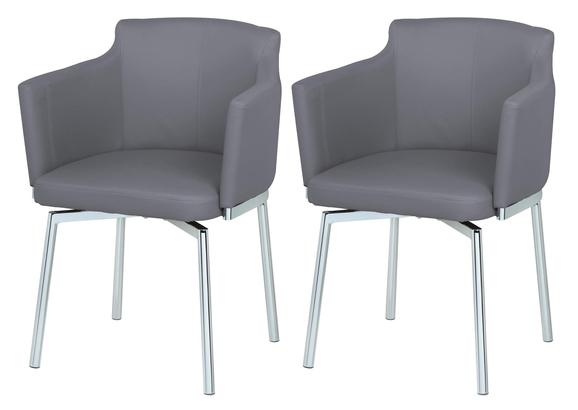 Dining Set With Round Glass Table & Swivel Club Chairs image 12