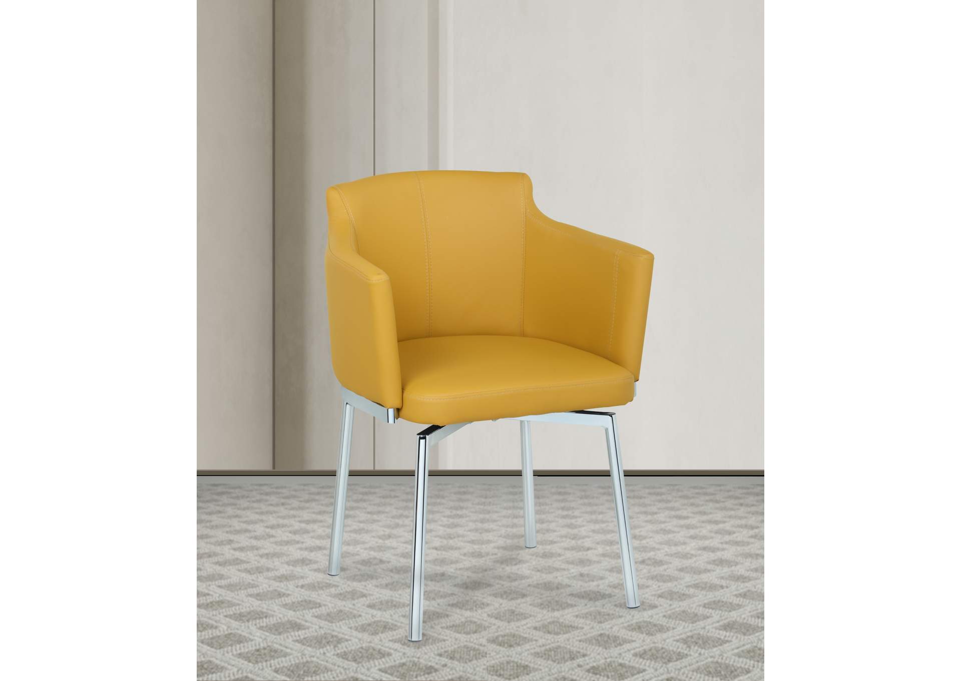 Dining Set With Round Glass Table & Swivel Club Chairs image 8