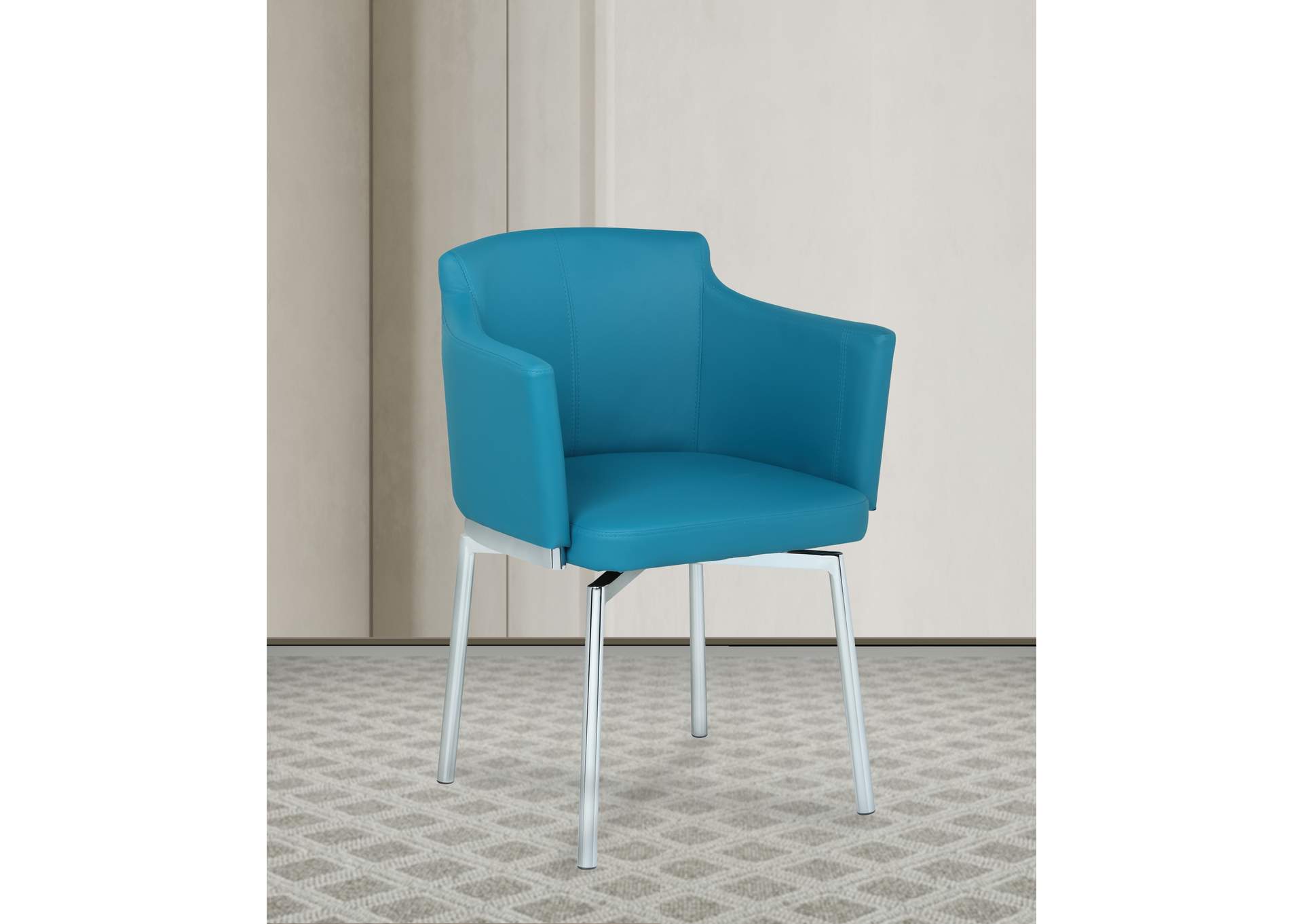 Dining Set With Round Glass Table & Swivel Club Chairs image 8