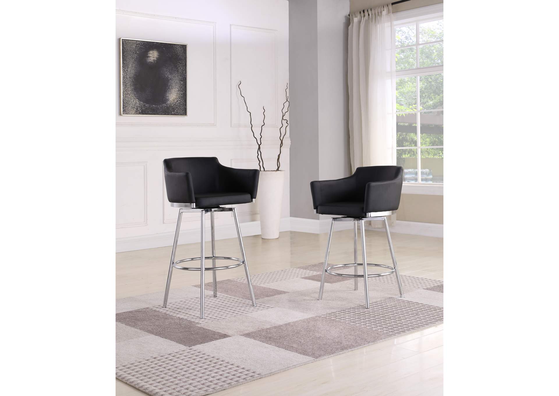 Modern Club Bar Stool With Memory Swivel image 1