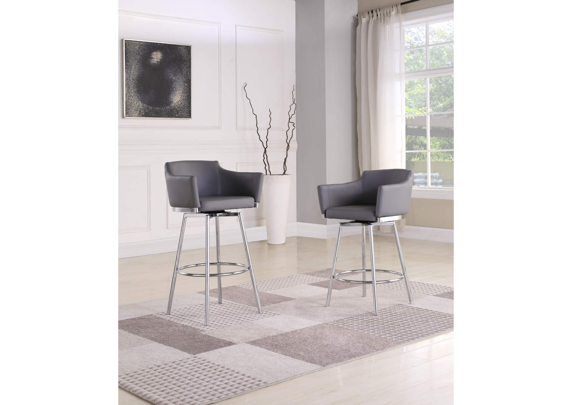 Modern Club Counter Stool With Memory Swivel image 1