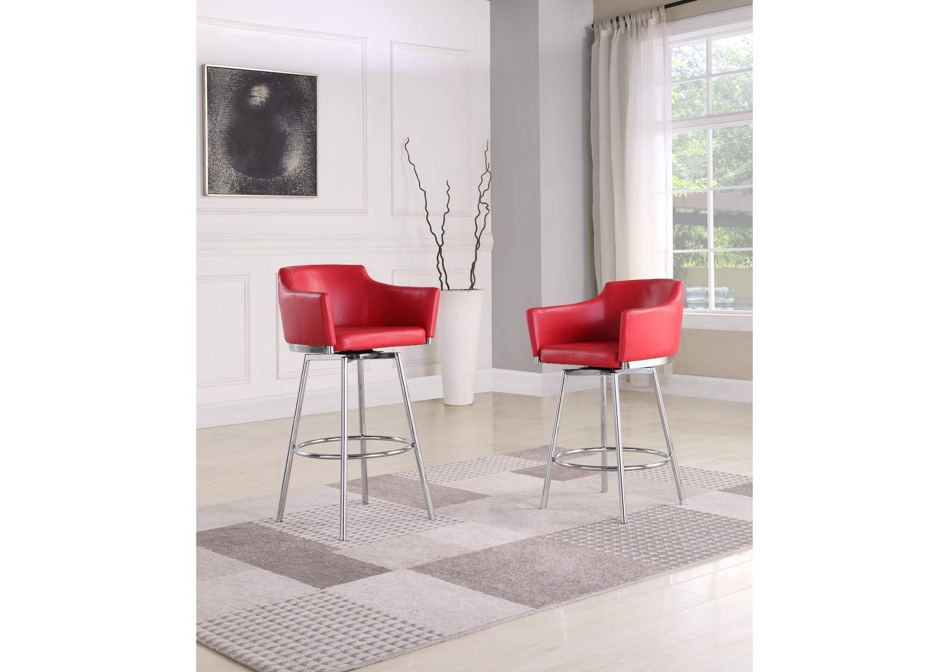 Modern Club Bar Stool With Memory Swivel image 1