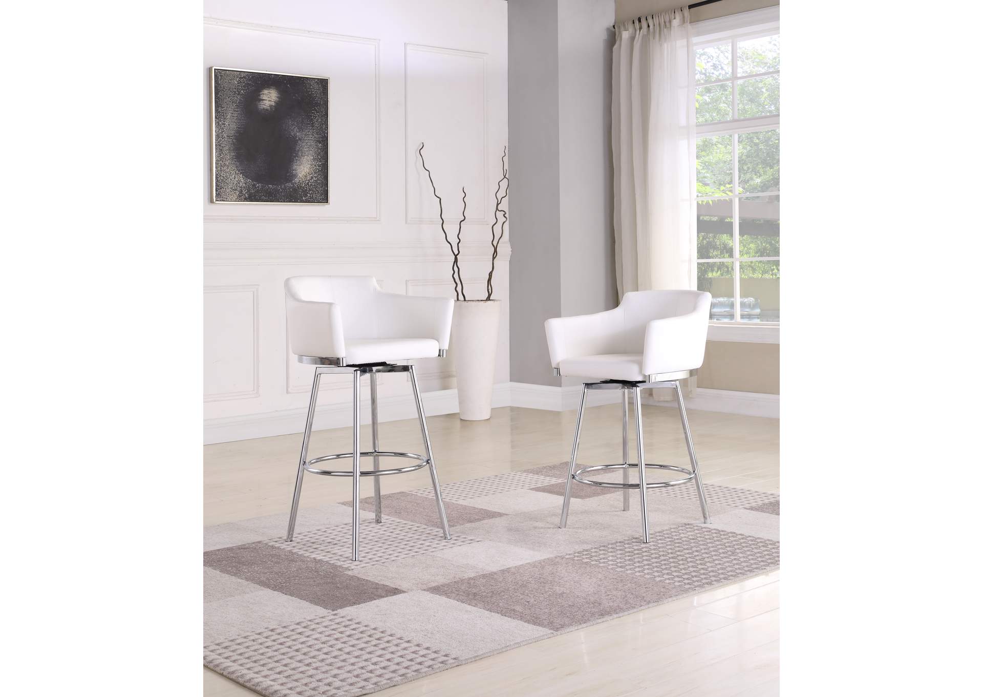 Modern Club Bar Stool With Memory Swivel image 1