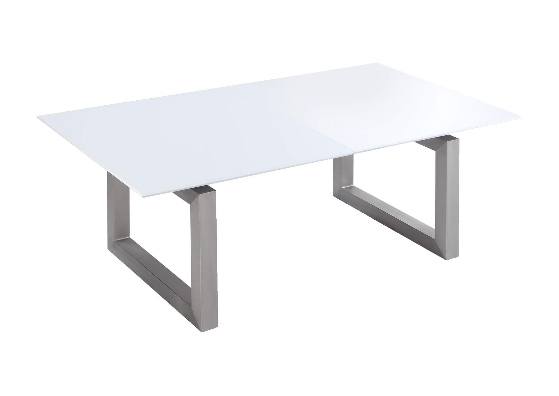 Contemporary Dining Set With White Extendable Table & 4 Gray Chairs image 5
