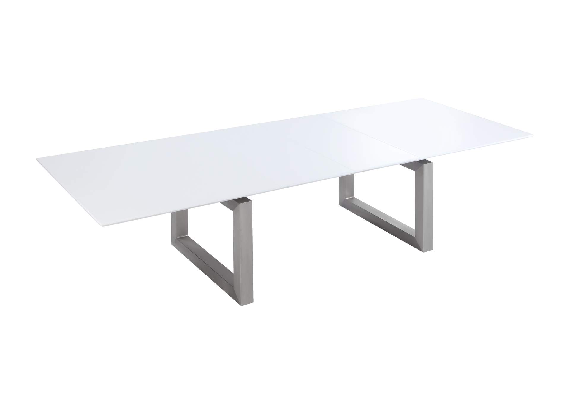 Contemporary Dining Set With White Extendable Table & 4 Gray Chairs image 6