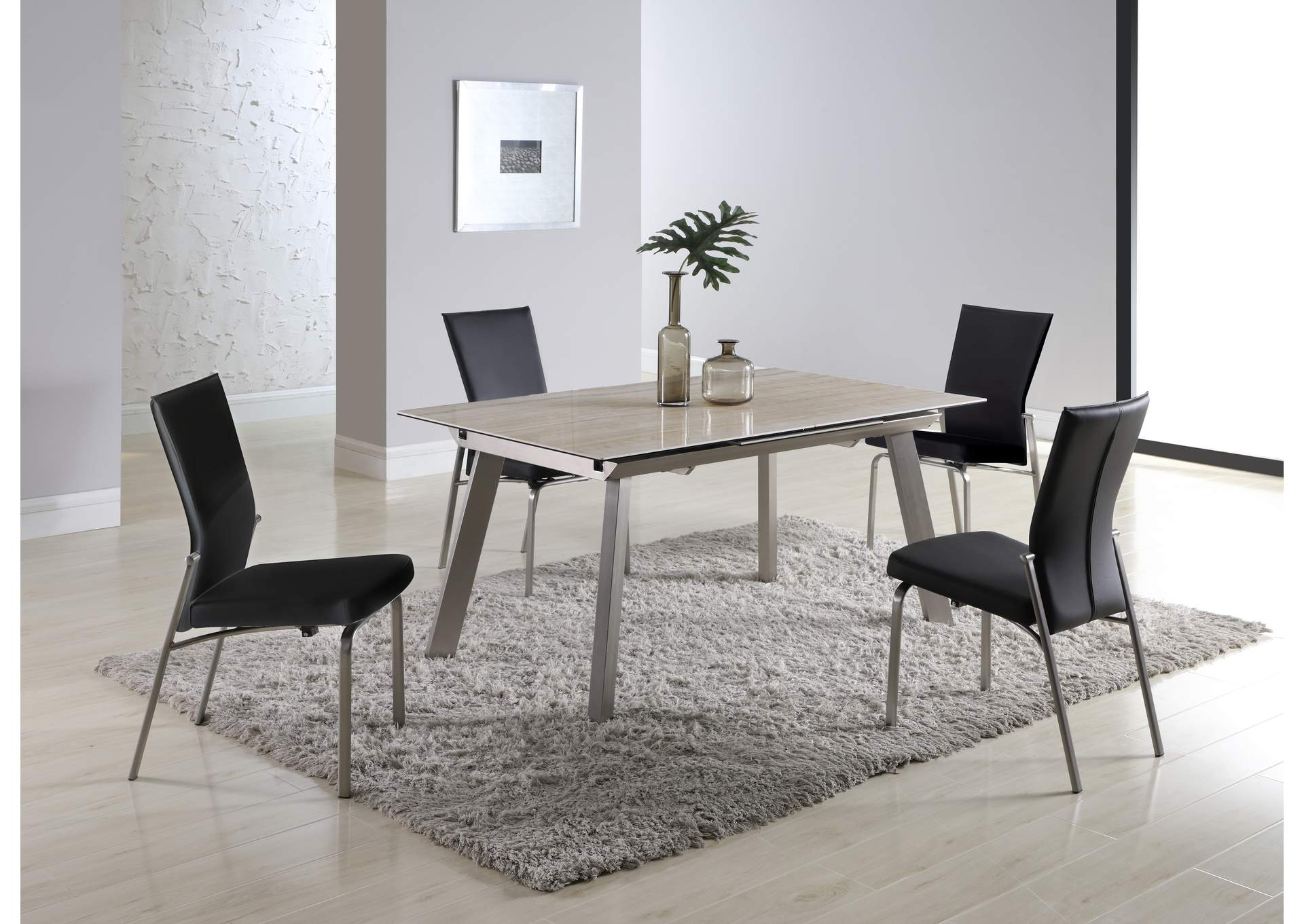 Contemporary Motion-Back Side Chair With Brushed Steel Frame image 1