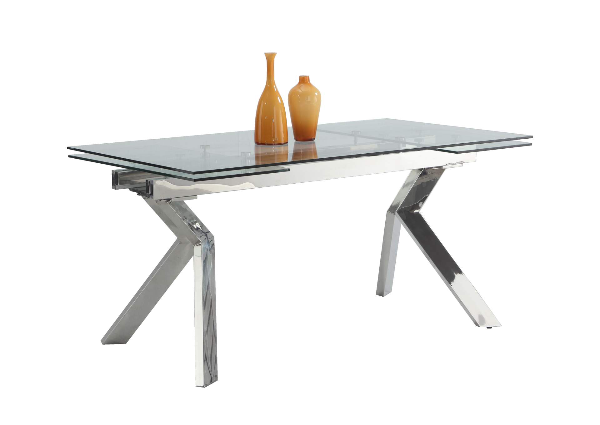 Contemporary Extendable Dining Table With Steel Legs image 3