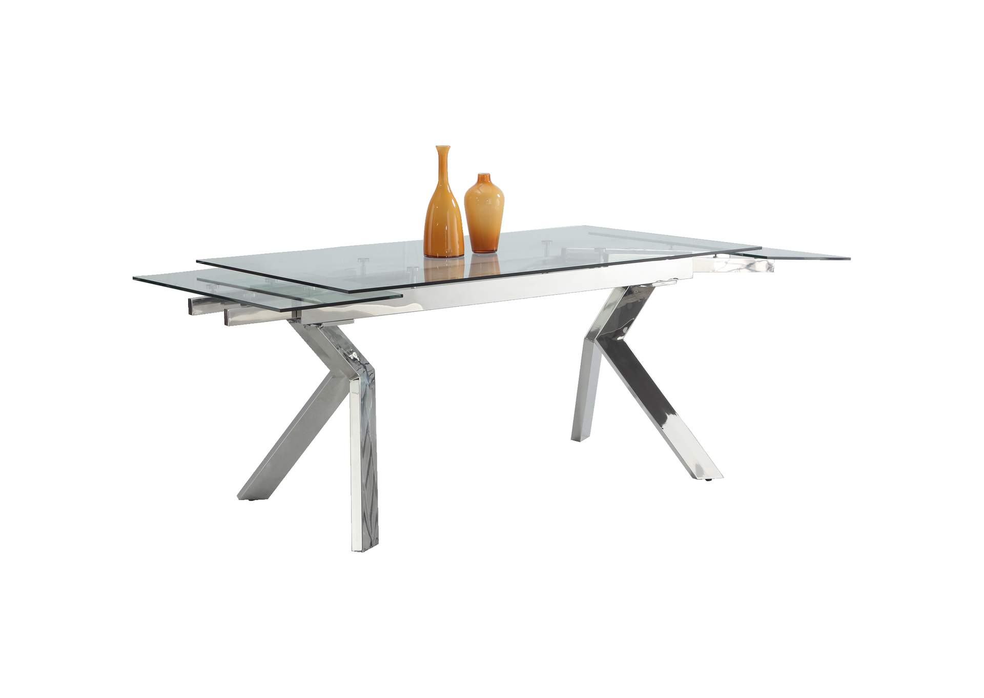 Contemporary Extendable Dining Table With Steel Legs image 4