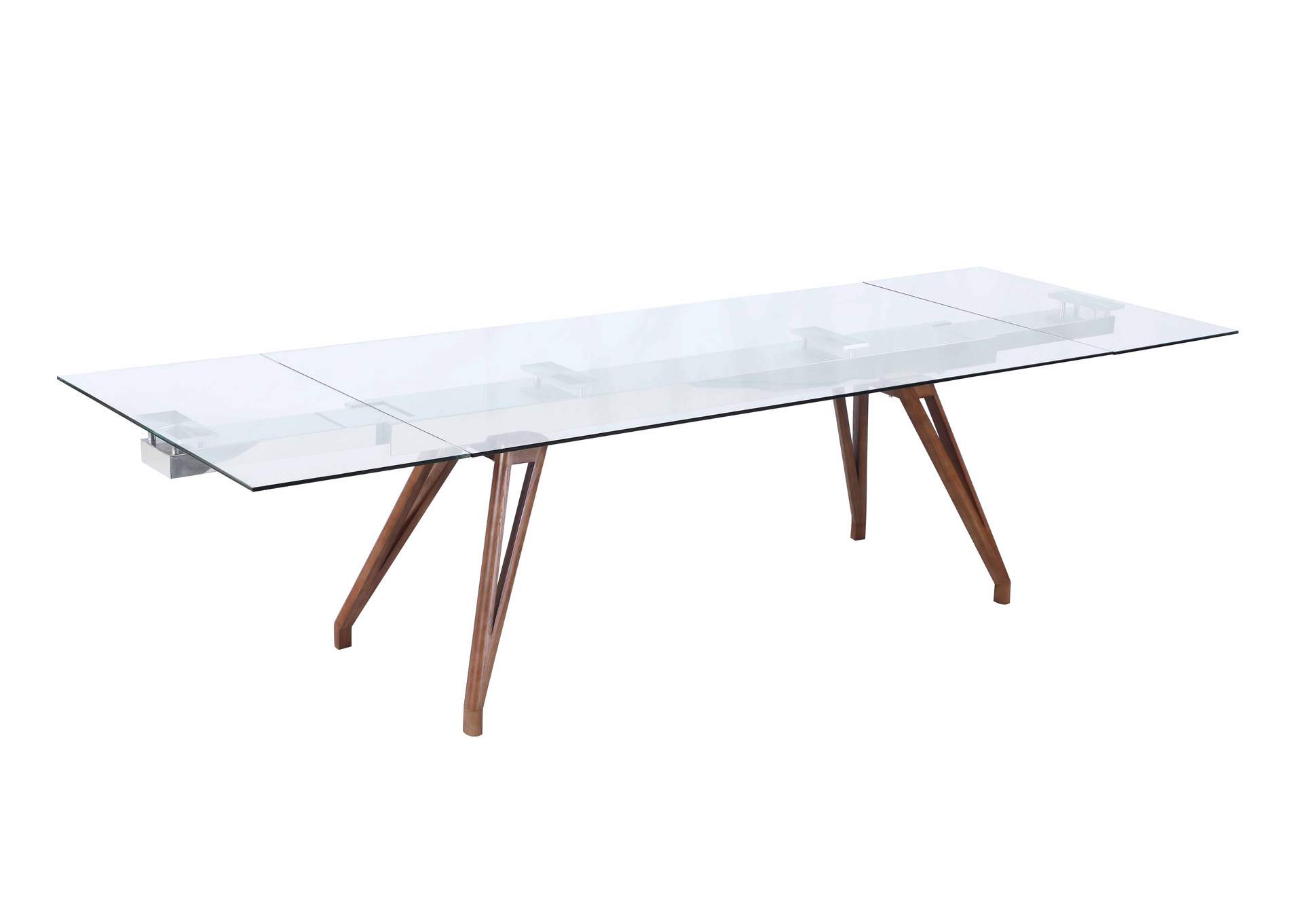 Modern Walnut Dining Set With Extendable Table & 4 Side Chairs image 6