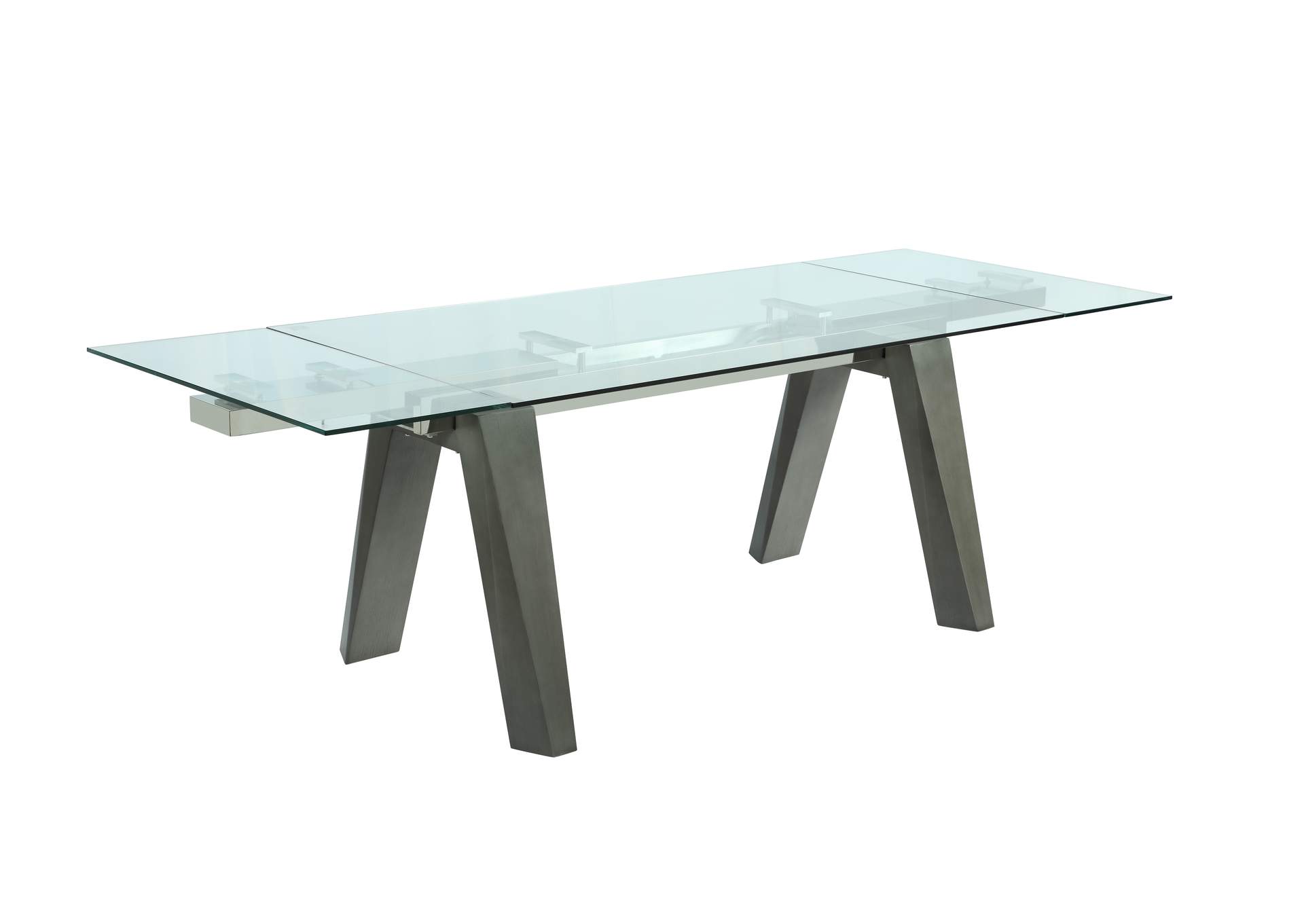 Modern Dining Set With Extendable Glass Table & 2-Tone Chairs image 4