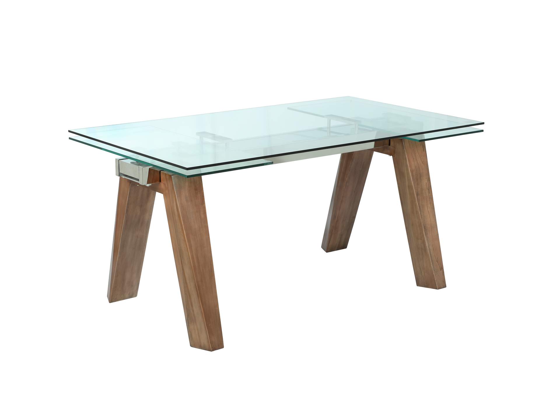 Modern Dining Set With Extendable Glass Table & 2-Tone Chairs image 5