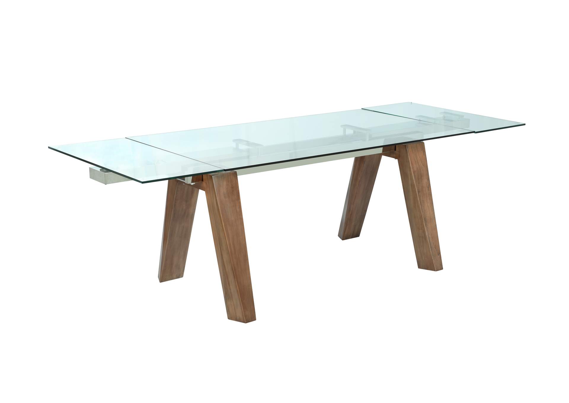 Modern Dining Set With Extendable Glass Table & 2-Tone Chairs image 4